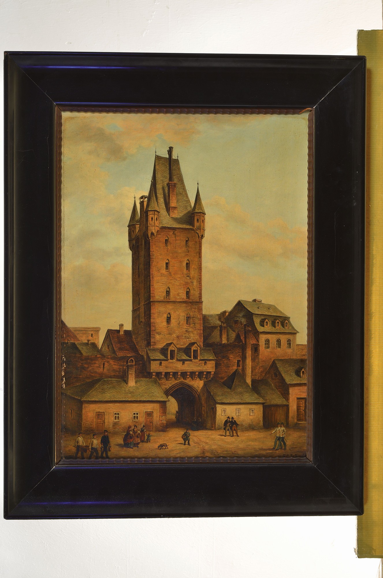 Detail k: Kopie von Stephan Schmitt, Mainz, um 1920, Holzturm in Mainz, Öl/Lwd., sign., verso bezeichnet mit Stempel, Gemäldesammlung der Stadt Mainz, Kopie ...