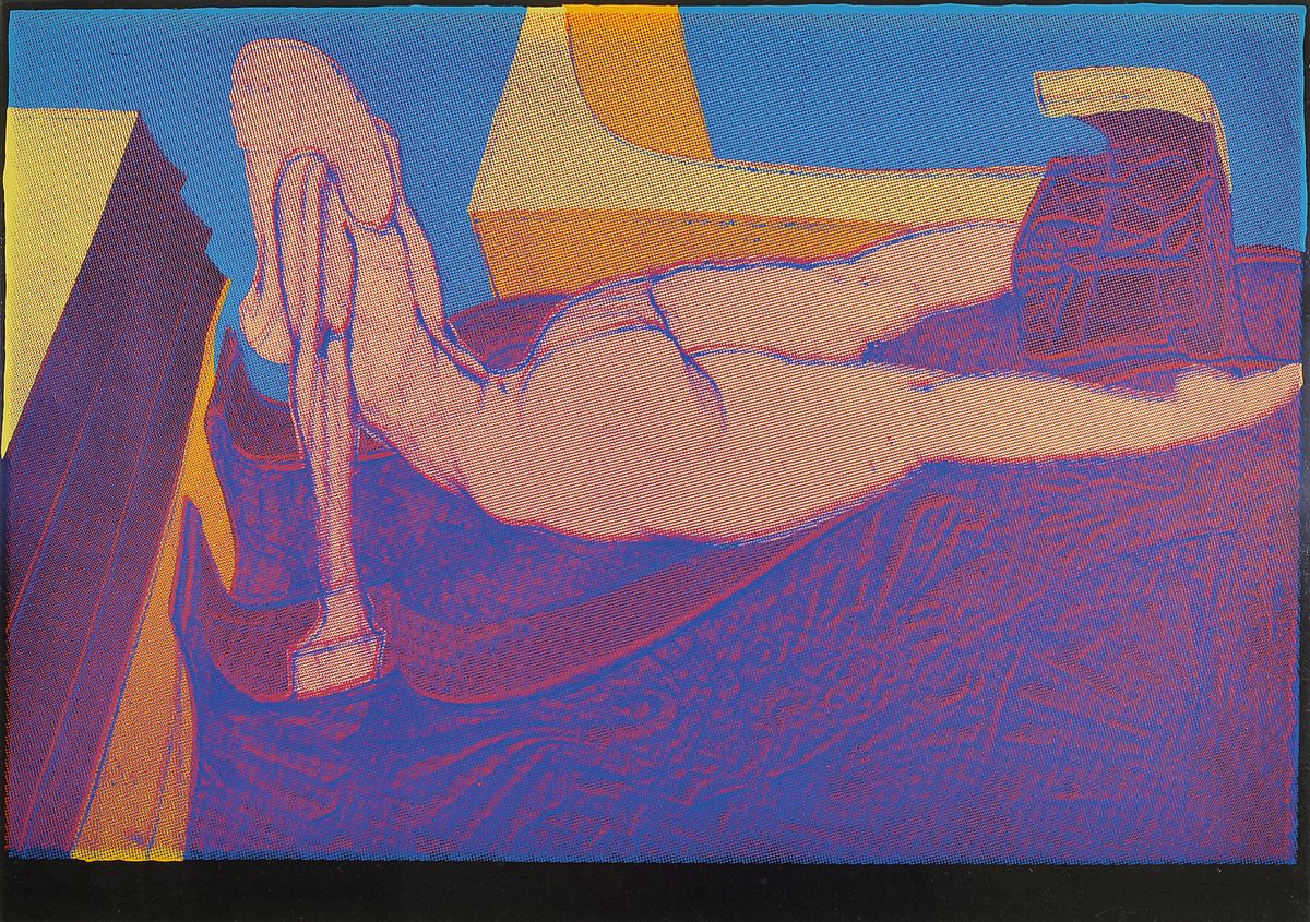 Detail d: Ernst Fuchs, 1930-2015, 4 Grafiken: Agnus Mysticus, 1519/5000, Folienprägung, 62 x 49 cm PP Ausschnitt, b. handsigniert, leicht gebräunt und ...