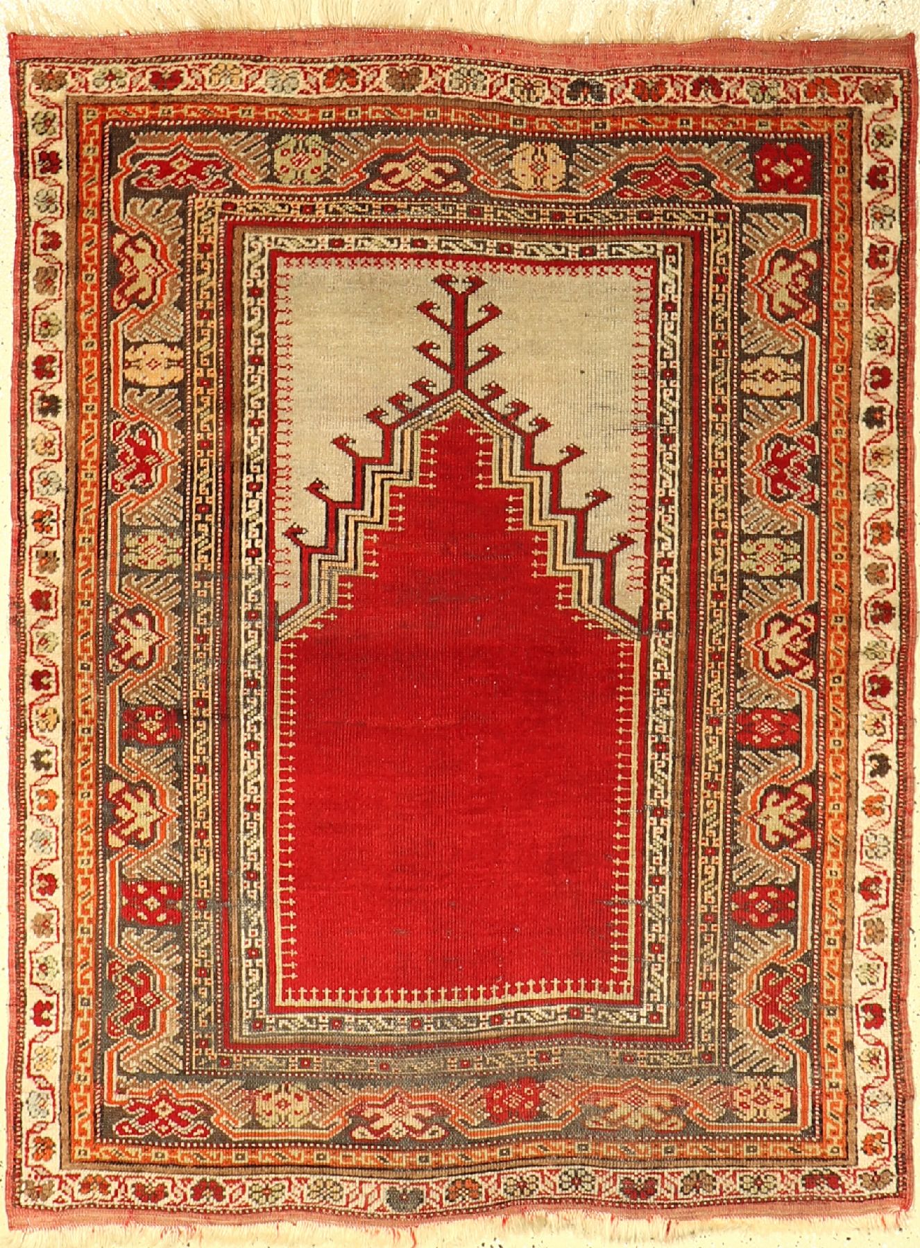 Anatol Gebetsteppich alt, Türkei, um 1930, Wolle auf Wolle, ca. 145 x 111 cm, EHZ: 4