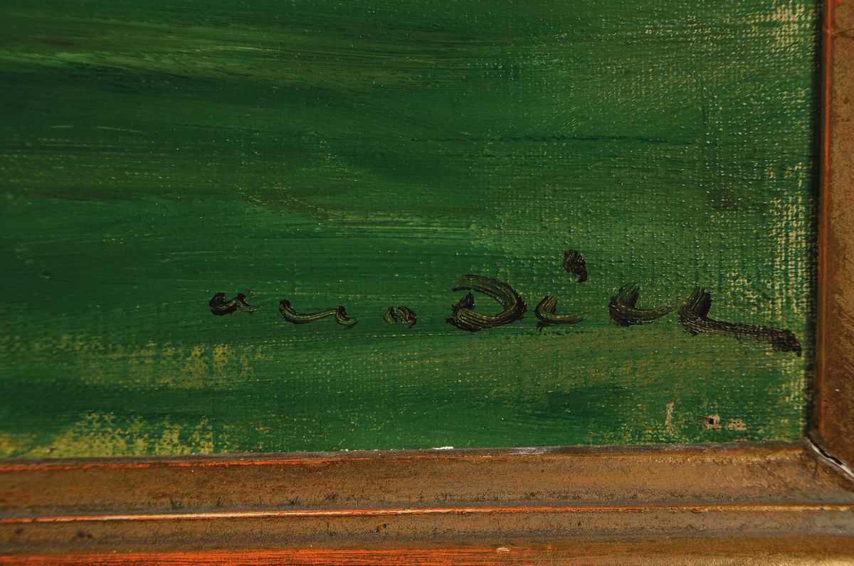 Detail a: Otto Dill, 1884 Neustadt-1957 Bad Dürkheim, Beim Pferderennen in Iffezheim, Öl/Lwd, rechts unten signiert, ca. 70x100cm, Rahmen ca. 86x 116cm, ...