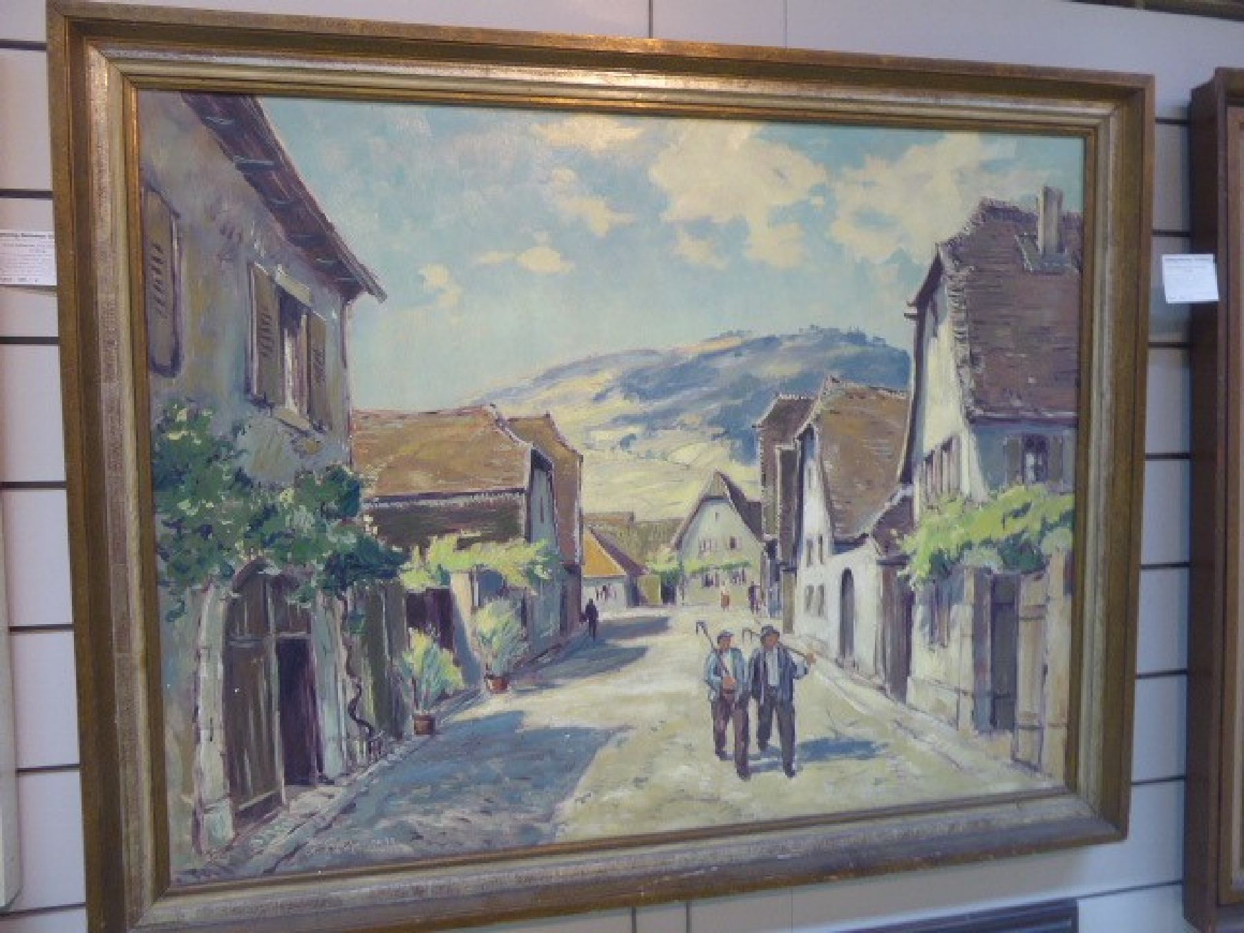 Detail b: Karl Graf, 1902-1986 Speyer, Blick in die Mandelgasse in Neustadt Haardt, Öl/Sperrholz, signiert, dat. 1939, ca. 85x110 cm, R. ca. 97x122cm