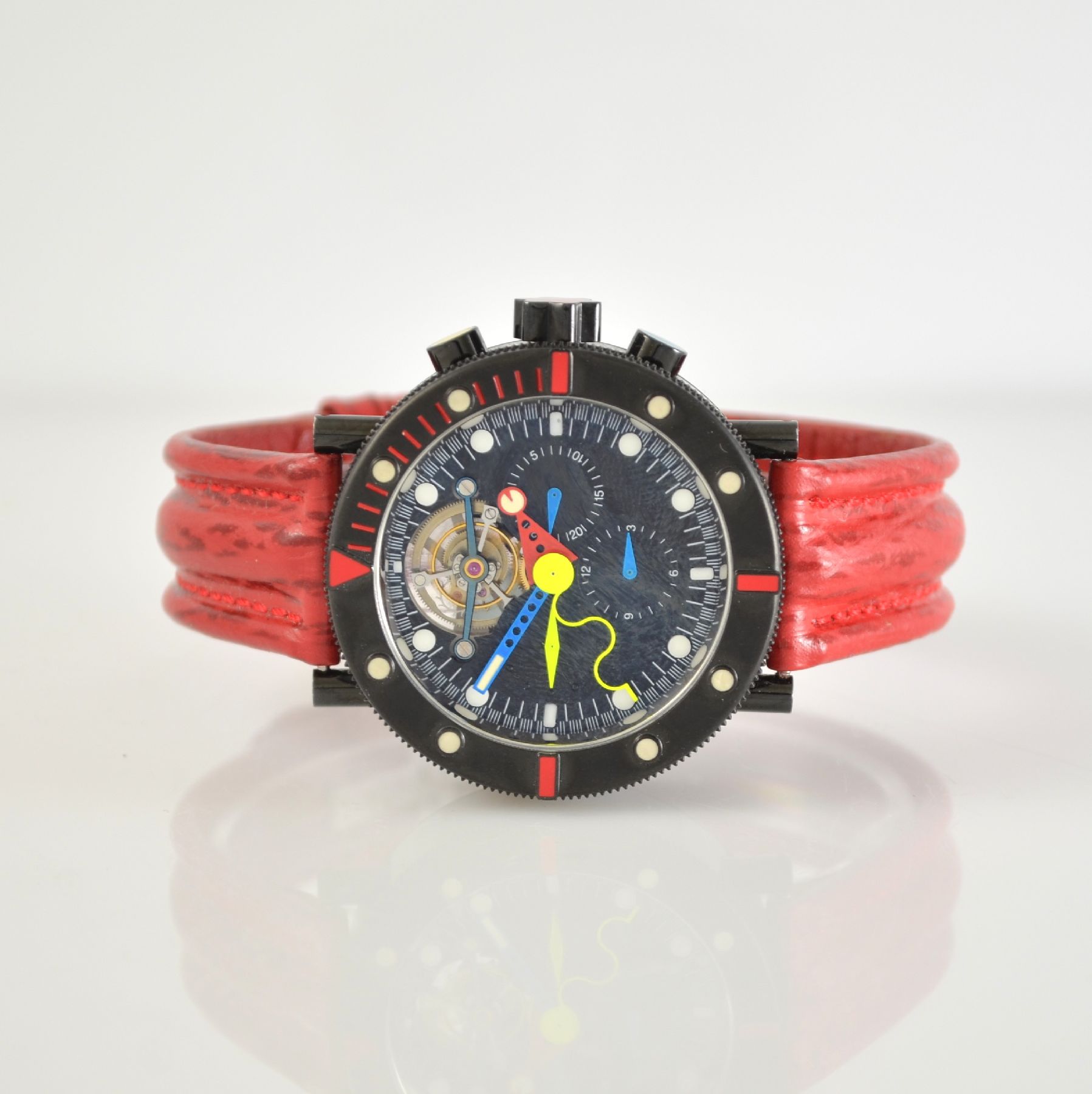 ALAIN SILBERSTEIN hochfeine und einzigartige Herrenarmbanduhr Tourbillon Kronomarine Piece Unique No. 1/1, Handaufzug, Frankreich um 2005, ...