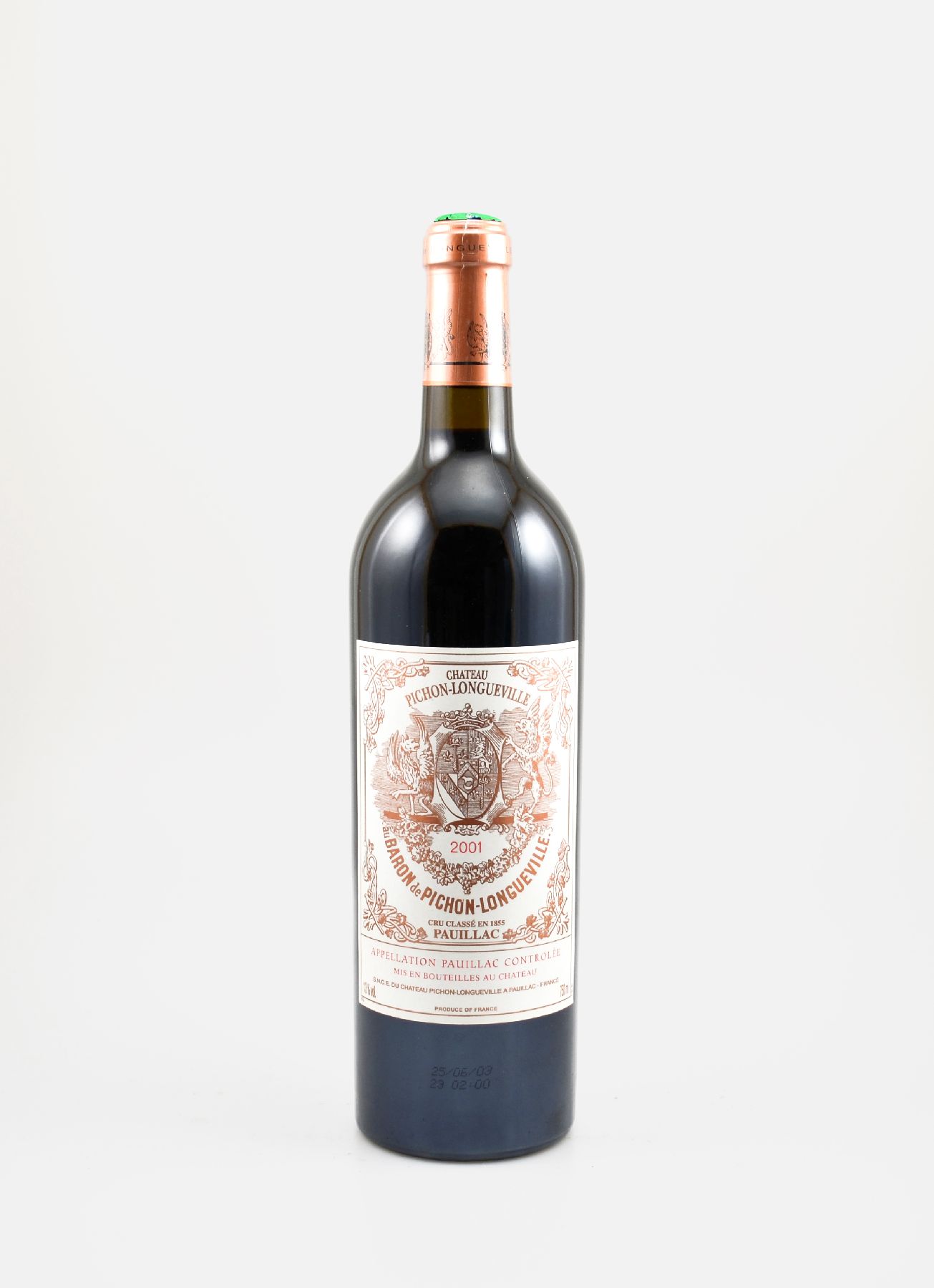 1 Flasche 2001 Chateau Pichon-Longueville Baron de Pichon Longueville, Pauillac, Grand Cru Classe, ca. 75 cl, 13 % Vol., Füllstand: into neck, ...