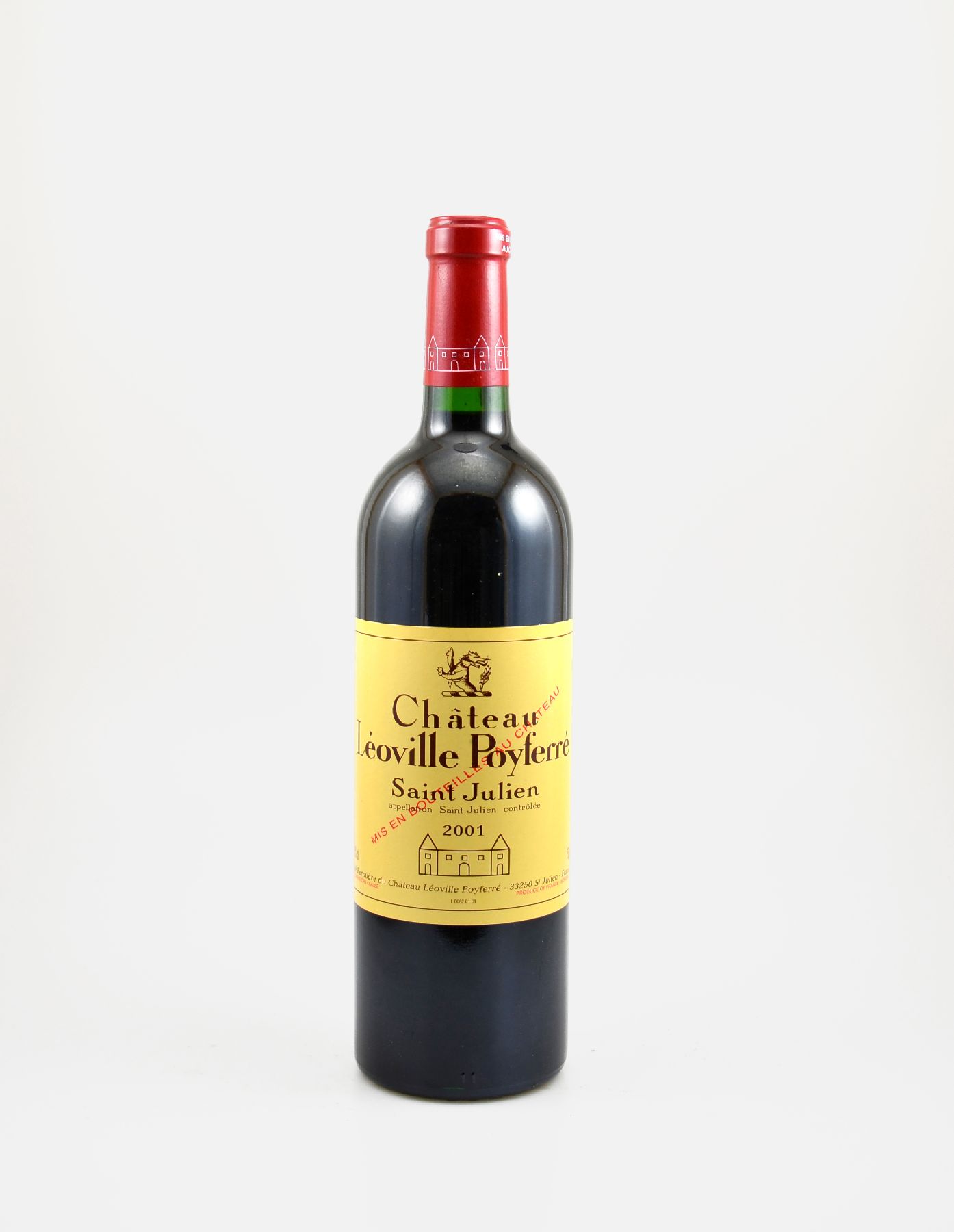 1 Flasche 2001 Chateau Leoville Poyferre, Saint-Julien, ca. 75 cl, 13 % Vol., Füllstand: into neck, hervorragender Erhaltungszustand, unverkostet, ...