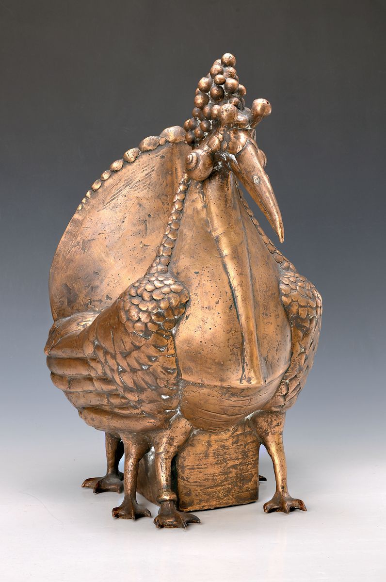 Gernot Rumpf, geb. 1941 Kaiserslautern, Traubenelwetritsche, große Bronzefigur, sign., num 6/25, Gießerstempel, ca. 52x30x35 cm, ca. 14,6 kg