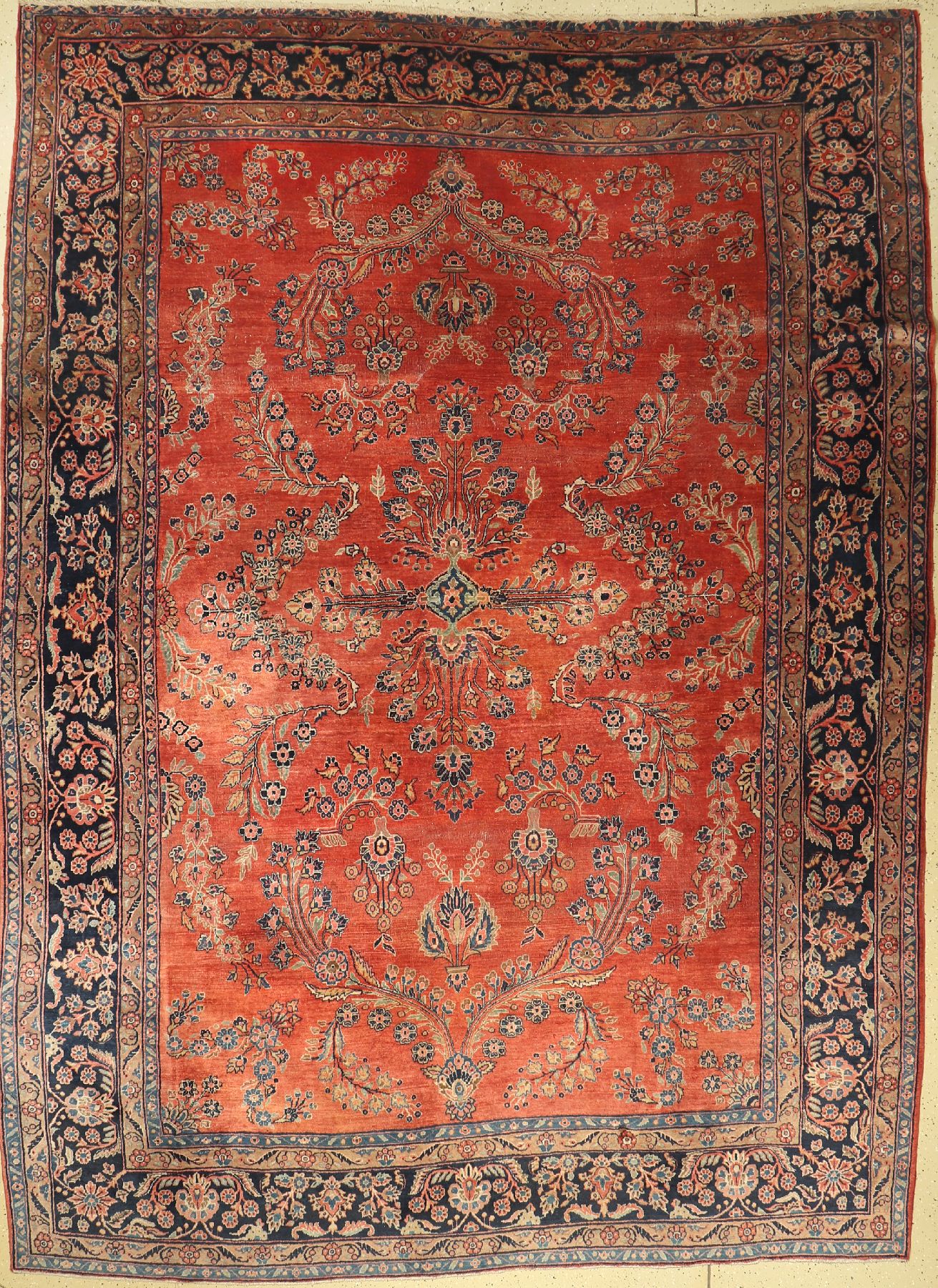 Sarogh Mohajeran antik, Persien, Us Re-Import, Ende 19.Jhd., Wolle auf Baumwolle, ca. 375 x 272 cm, EHZ: 4