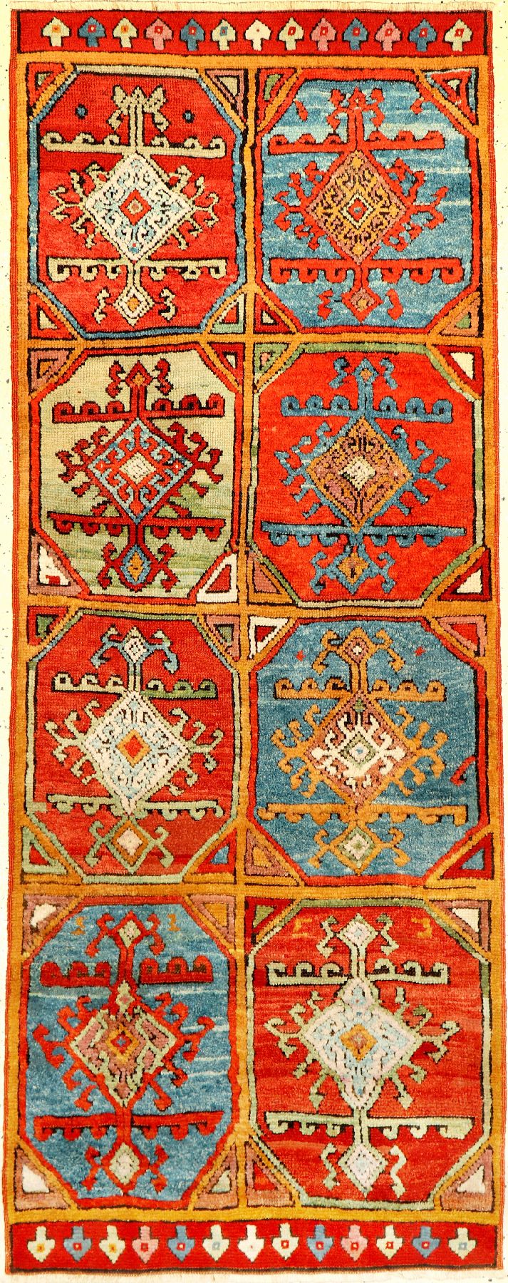 Zentralanatolischer Teppich antik, Zentralanatolien Konya-Region, 19.Jhd., Wolle geknüpft auf Wolle. Seltener Anatolischer Knüpfteppich mit ...
