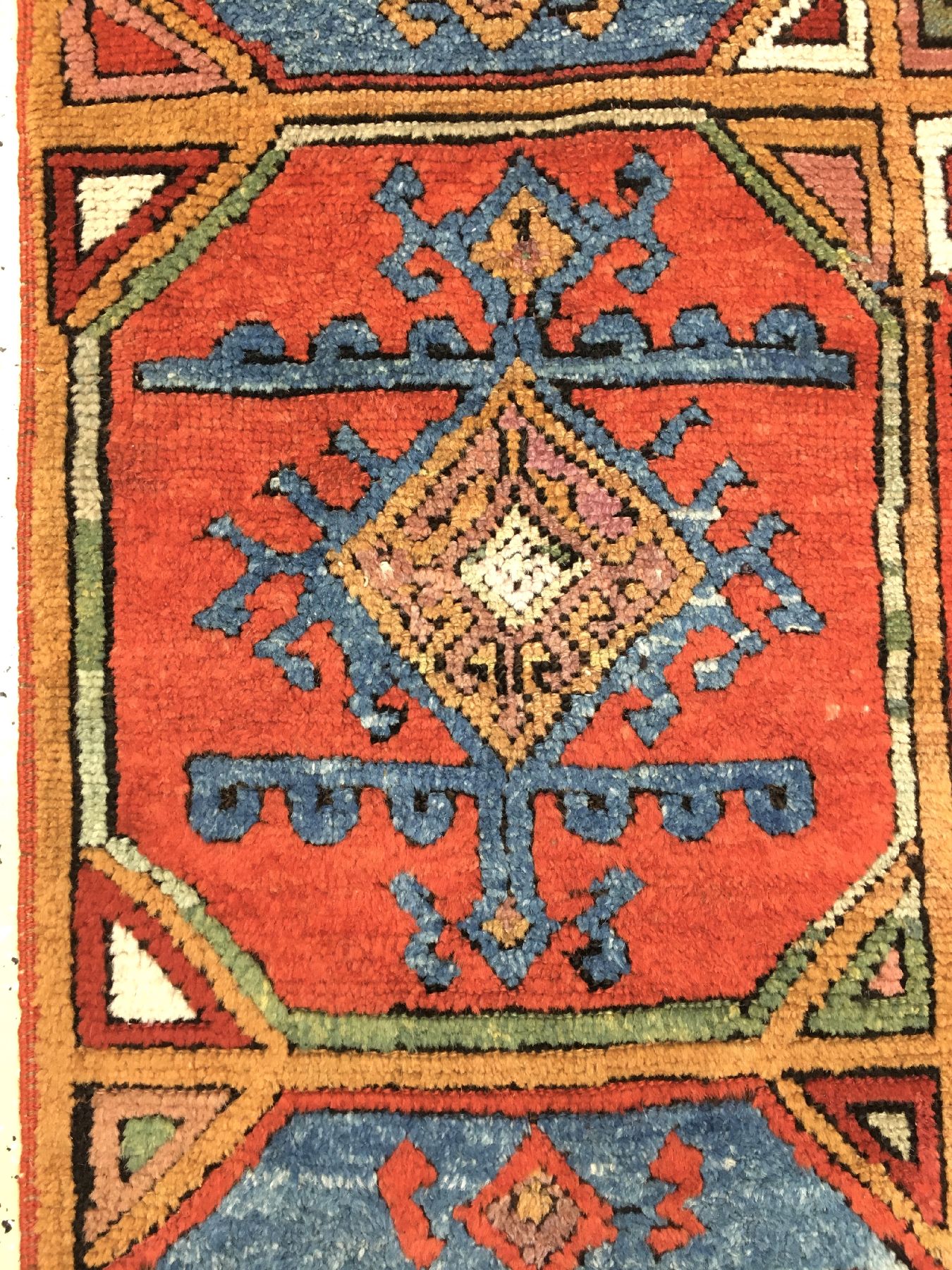 Detail c: Zentralanatolischer Teppich antik, Zentralanatolien Konya-Region, 19.Jhd., Wolle geknüpft auf Wolle. Seltener Anatolischer Knüpfteppich mit ...