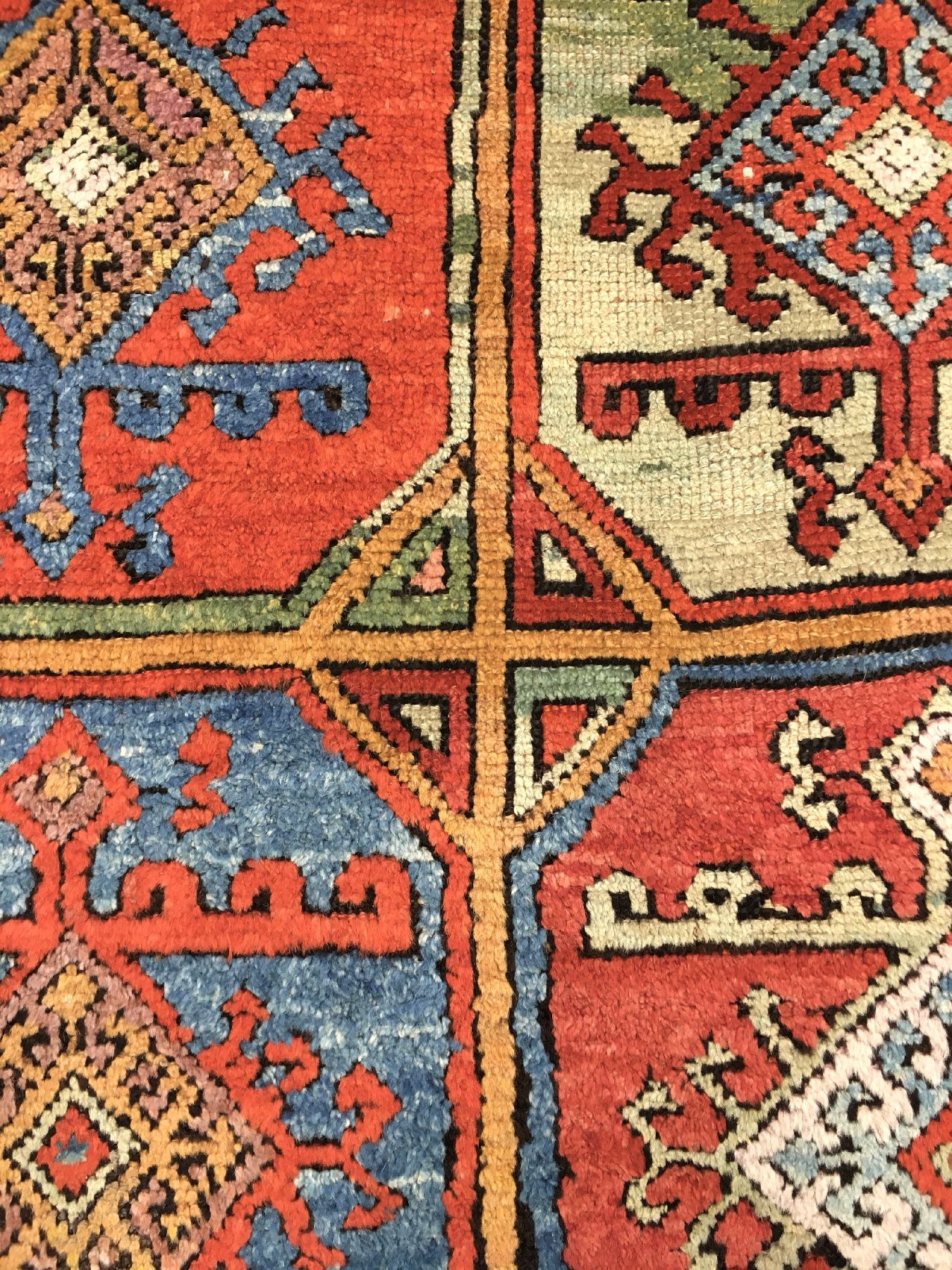 Detail e: Zentralanatolischer Teppich antik, Zentralanatolien Konya-Region, 19.Jhd., Wolle geknüpft auf Wolle. Seltener Anatolischer Knüpfteppich mit ...