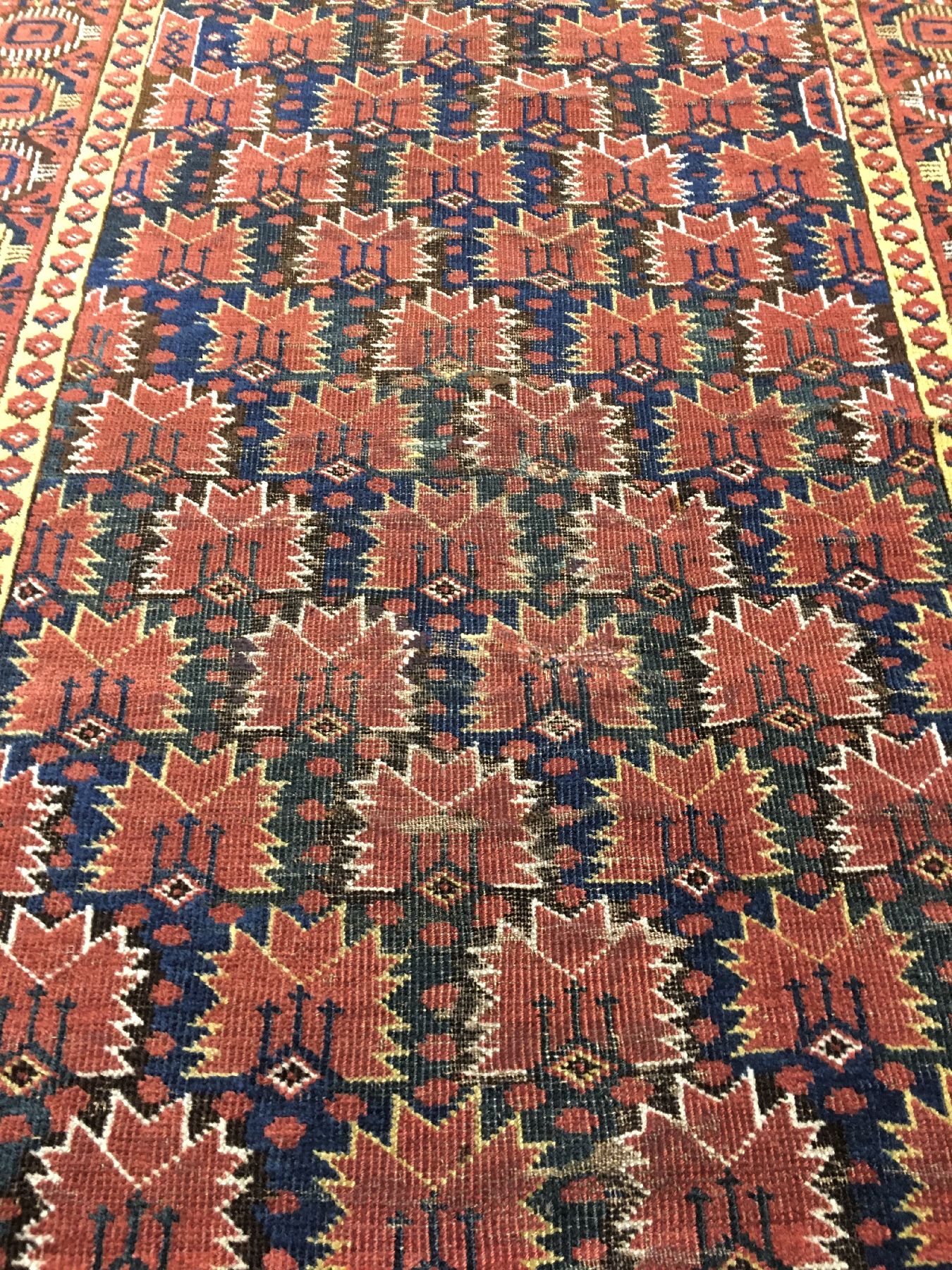 Detail d: Beschir "Hochzeitsteppich" antik, Turkmenistan Amu-Darja, 19.Jhd., Wolle geknüpft auf Wolle/Ziegenhaar. KleinformatigerHauptteppich der ...