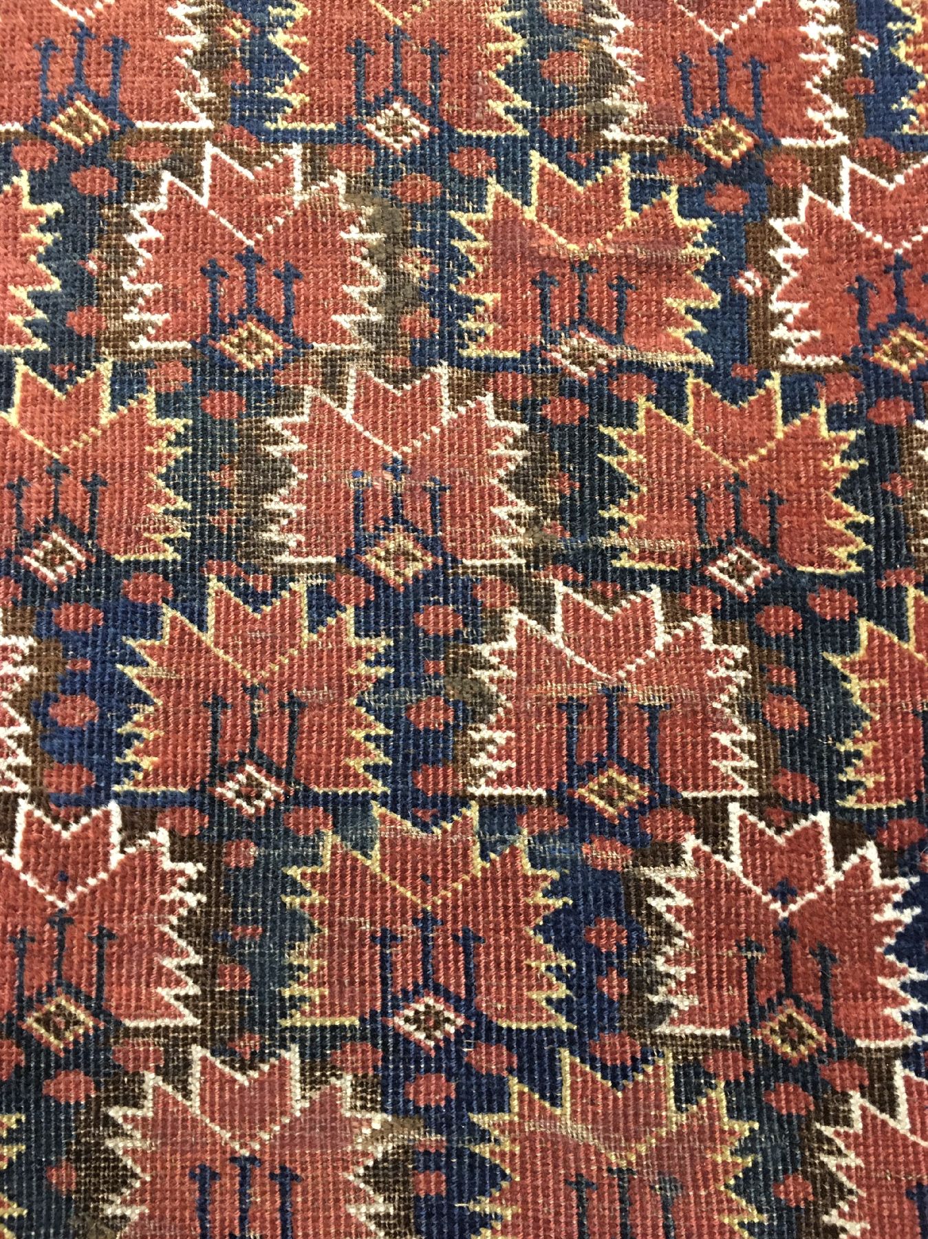Detail e: Beschir "Hochzeitsteppich" antik, Turkmenistan Amu-Darja, 19.Jhd., Wolle geknüpft auf Wolle/Ziegenhaar. KleinformatigerHauptteppich der ...