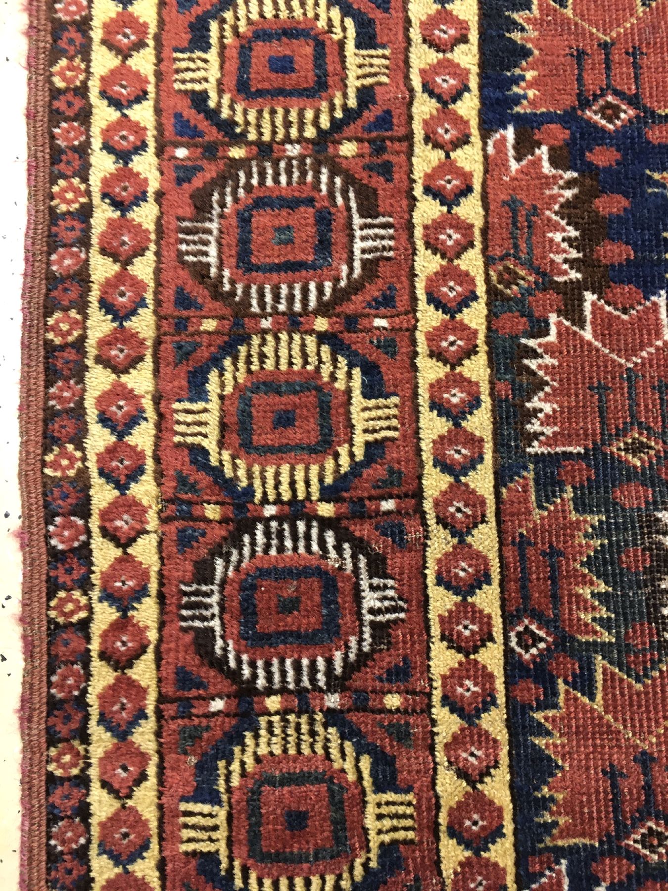 Detail f: Beschir "Hochzeitsteppich" antik, Turkmenistan Amu-Darja, 19.Jhd., Wolle geknüpft auf Wolle/Ziegenhaar. KleinformatigerHauptteppich der ...