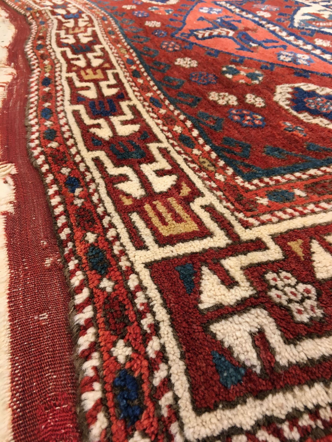 Detail g: Bergama antik, Nordwestanatolien Chanakkale, 19.Jhd., Wolle geknüpft auf Wolle.Anatolischer Dorfteppich aus der Stadt Canakkale mit sogenannten ...