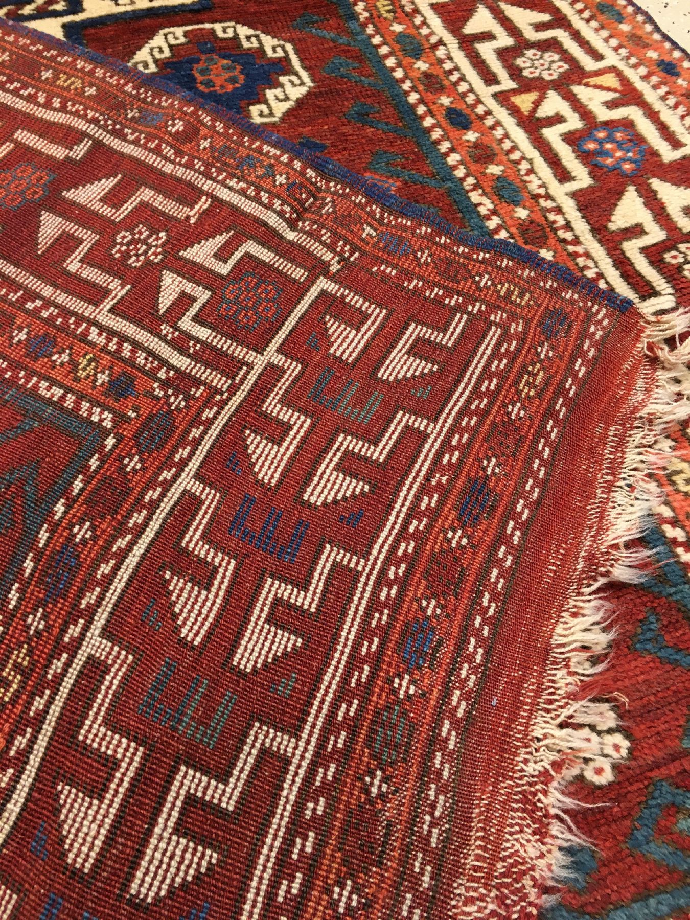 Detail h: Bergama antik, Nordwestanatolien Chanakkale, 19.Jhd., Wolle geknüpft auf Wolle.Anatolischer Dorfteppich aus der Stadt Canakkale mit sogenannten ...