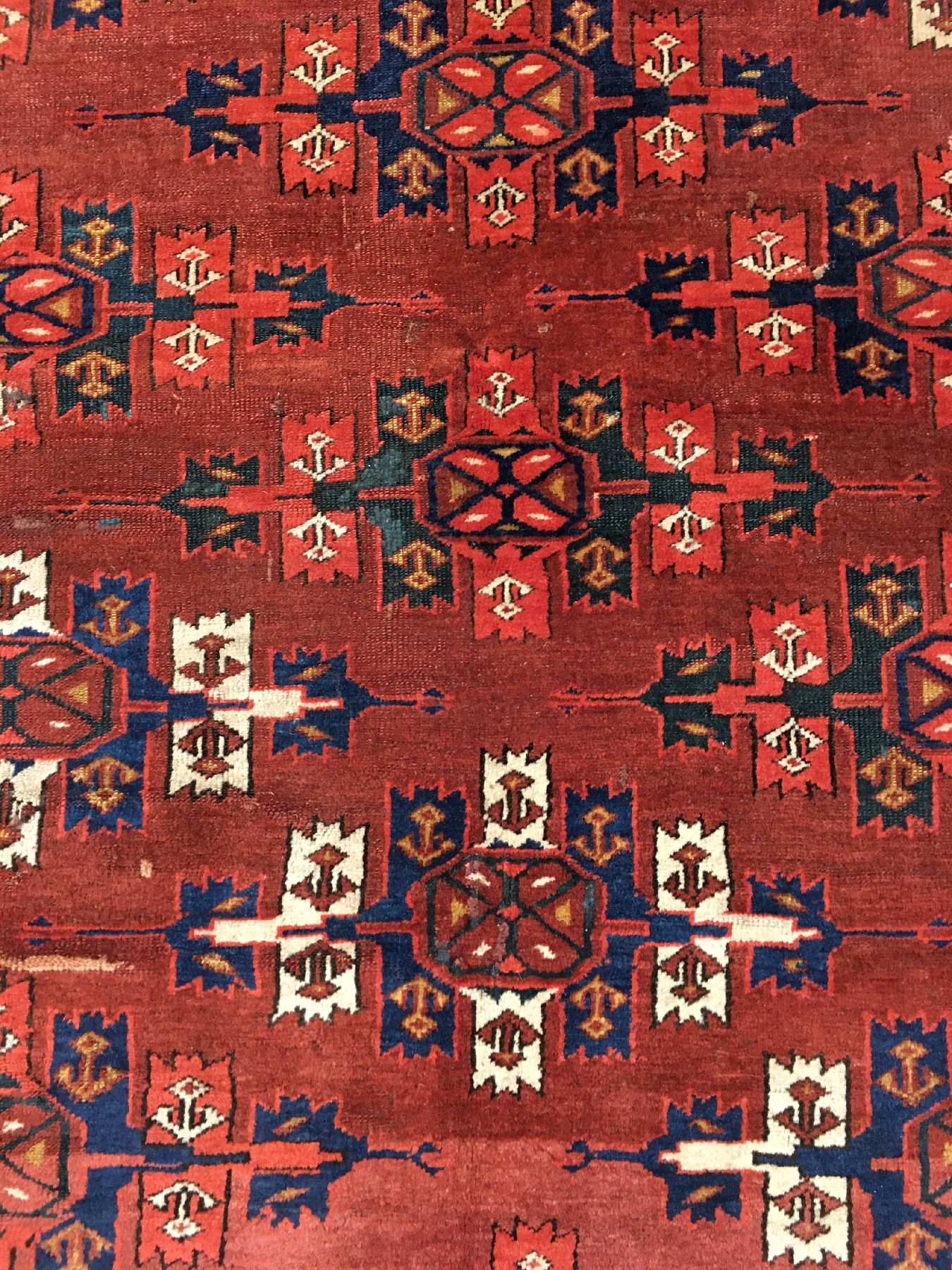 Detail c: Feiner Yomud "Kepse-Gül" Hauptteppich antik, Turkmenistan, 1.Hälfte 19.Jhd., Wolle geknüpft auf Wolle. Seltener Hauptteppich der ...