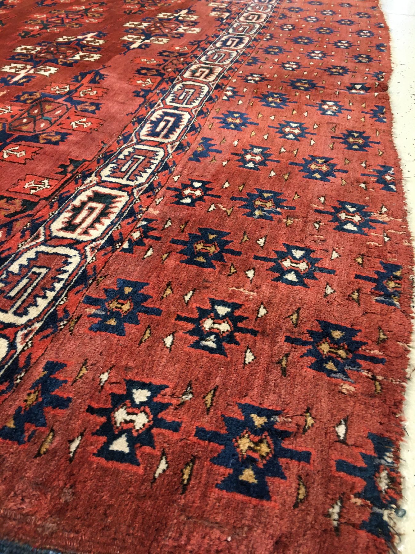 Detail f: Feiner Yomud "Kepse-Gül" Hauptteppich antik, Turkmenistan, 1.Hälfte 19.Jhd., Wolle geknüpft auf Wolle. Seltener Hauptteppich der ...