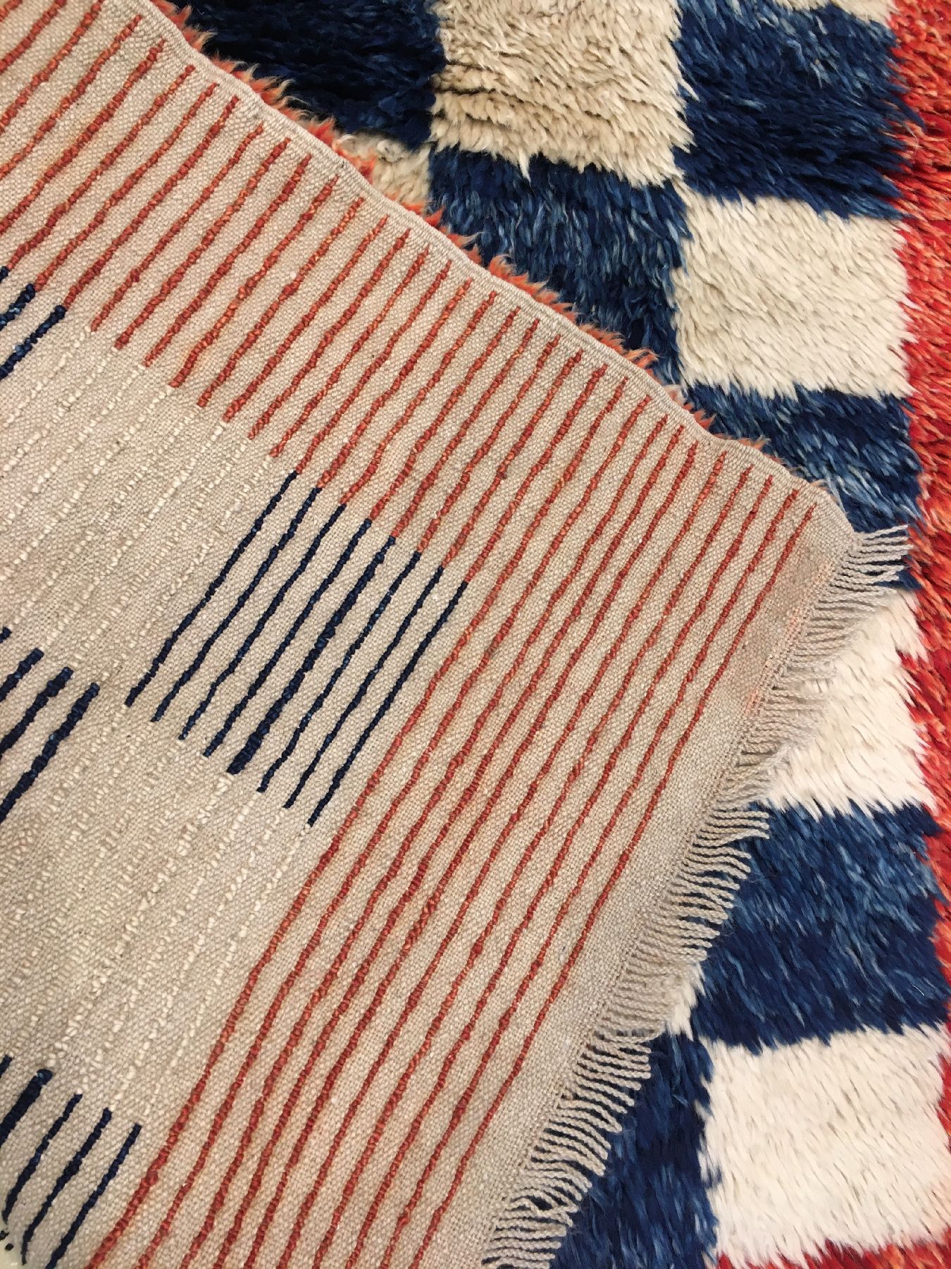 Detail f: Tüllü alt, Zentralanatolien Konya-Region, um 1940, Wolle geknüpft auf Wolle. Hochfloriger Hirten-Schlafteppich mit zottigem Flor und ...
