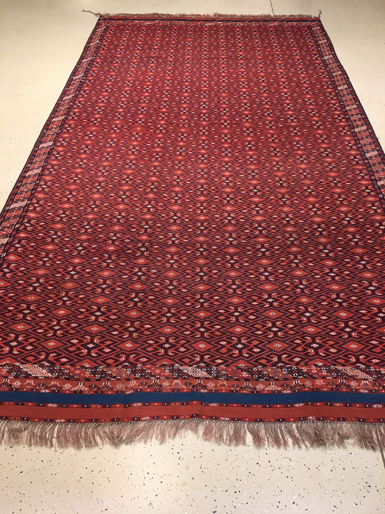 Detail a: Sehr feiner großer Yomud "Sumakh-Kelim" Hauptteppich antik, Turkmenistan, Ende 19.Jhd., Wolle gewebt auf Wolle. Bemerkenswert fein ...