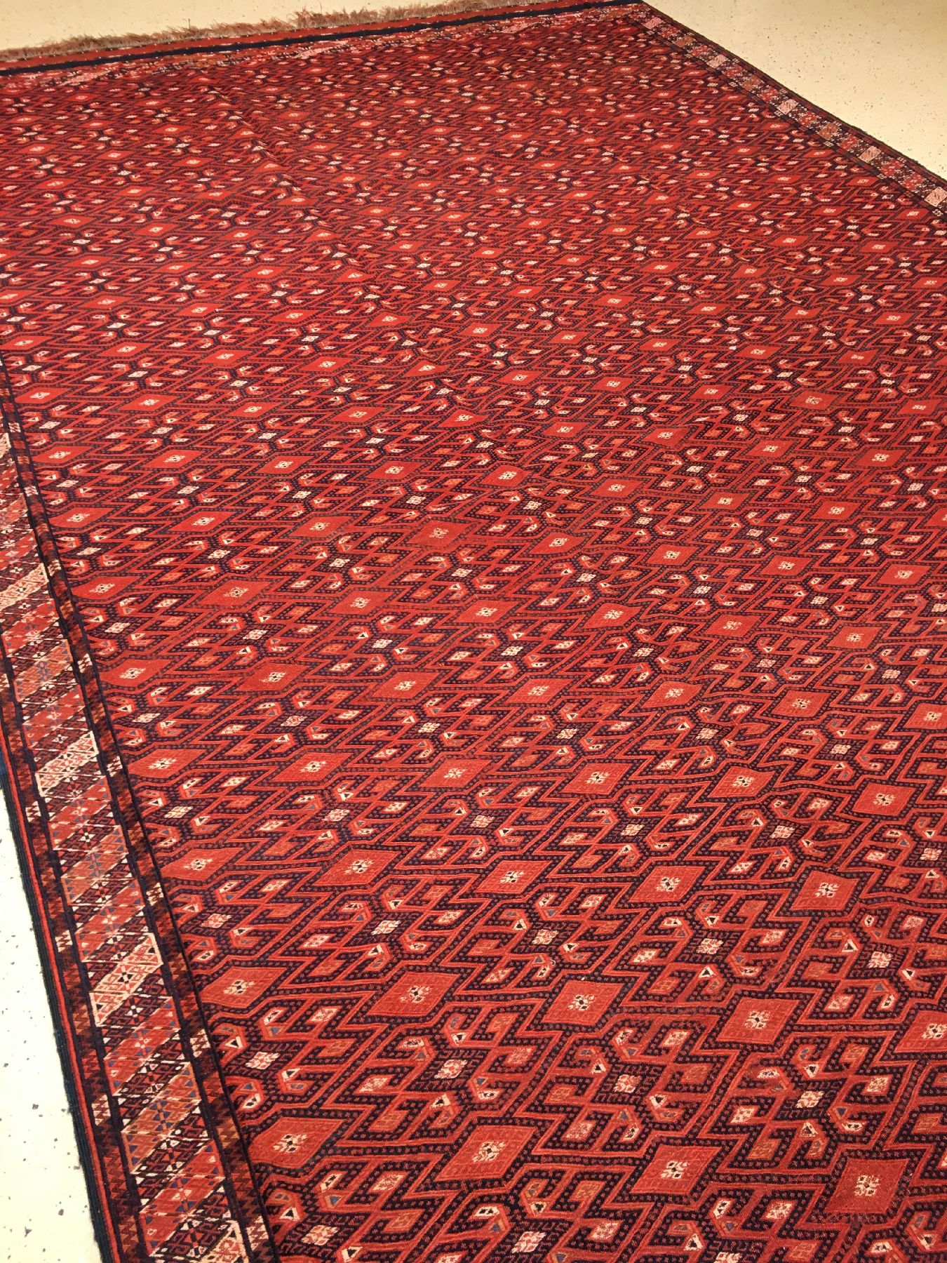 Detail g: Sehr feiner großer Yomud "Sumakh-Kelim" Hauptteppich antik, Turkmenistan, Ende 19.Jhd., Wolle gewebt auf Wolle. Bemerkenswert fein ...