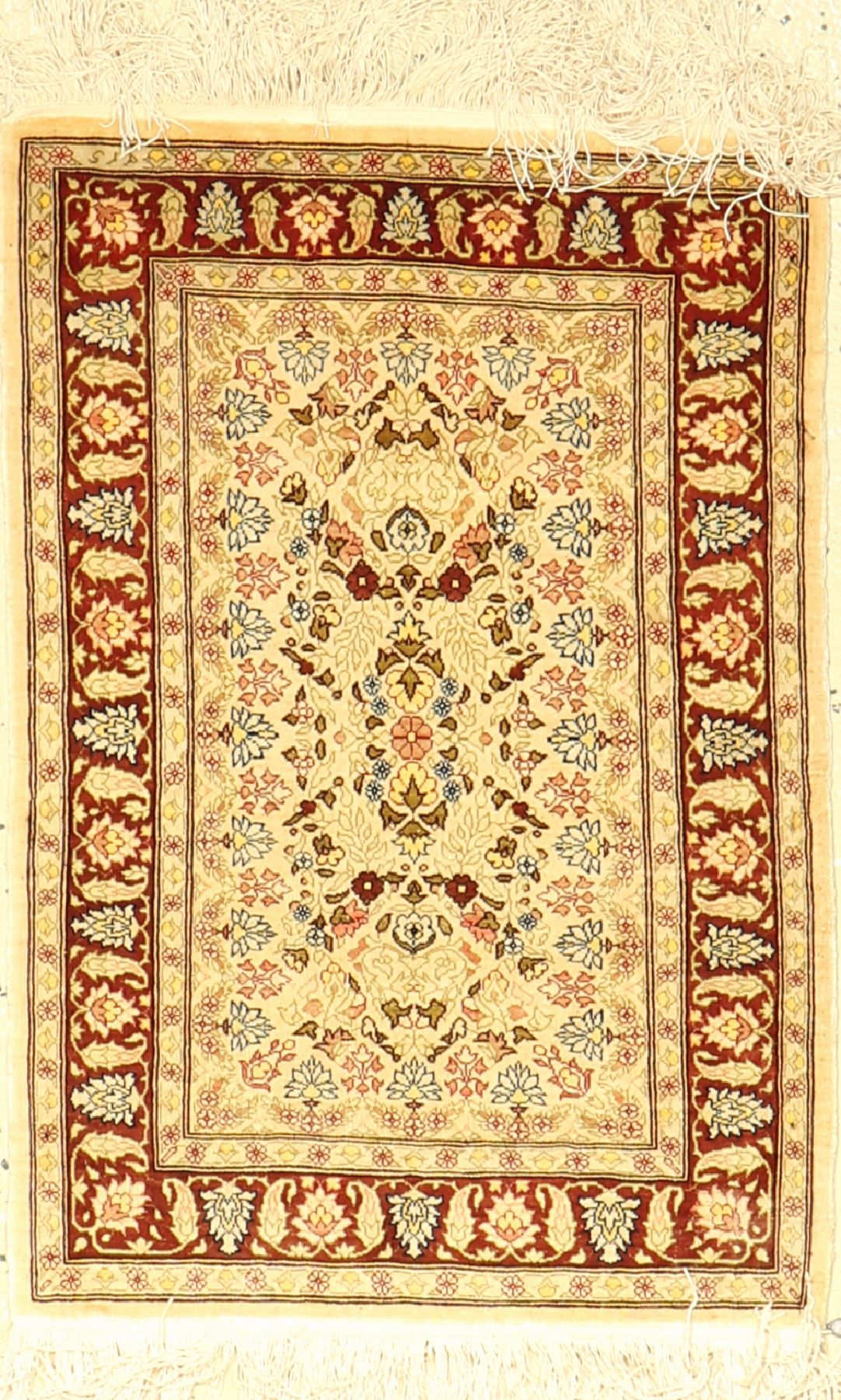 Seiden Hereke alt, Signiert, Türkei, ca. 50Jahre, reine Naturseide, ca. 68 x 45 cm, EHZ: 2