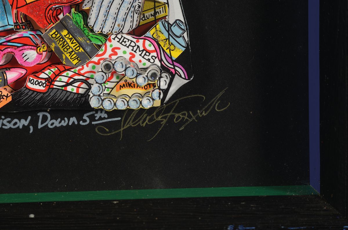 Detail a: Charles Fazzino, geb. 1955 New York, 3-D-Litho, UP Madison, Down 5th, 235/250 PR, handsigniert, unter Glas, Rahmen, Scheibe verschmutzt, 18 x 12 cm, ...