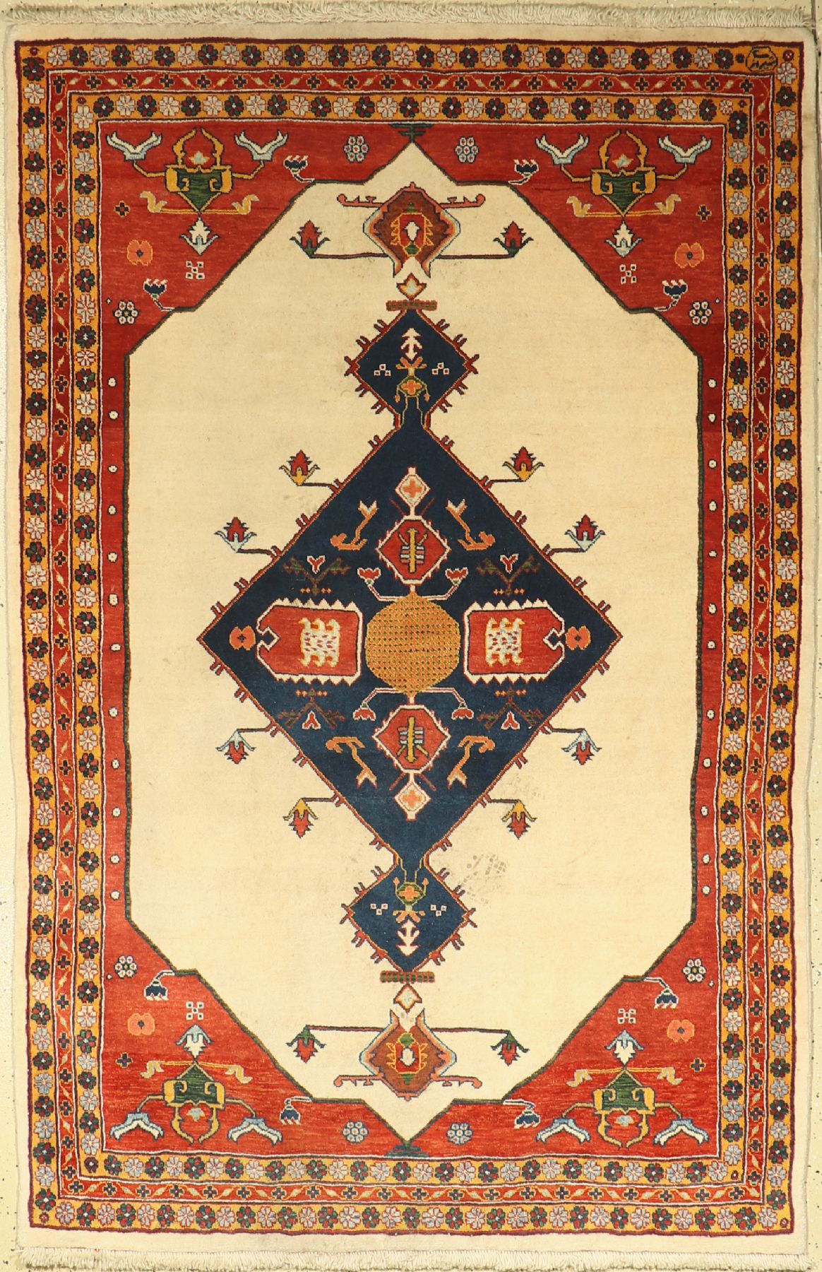 Gabbeh Loribaft, Persien, ca. 30 Jahre, Korkwolle, ca. 205 x 132 cm, EHZ: 2 (Reinigungsbedürfdig)