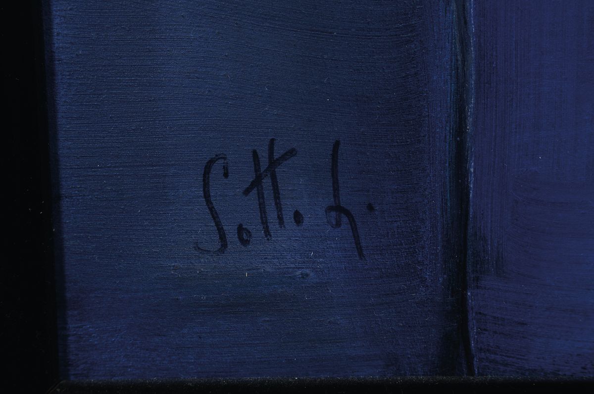 Detail a: Lucien Sotto, zeitgenössischer Belgischer Künstler, links unten sign., Öl/Lwd, Rahmen, gesamt ca. 97x67 cm