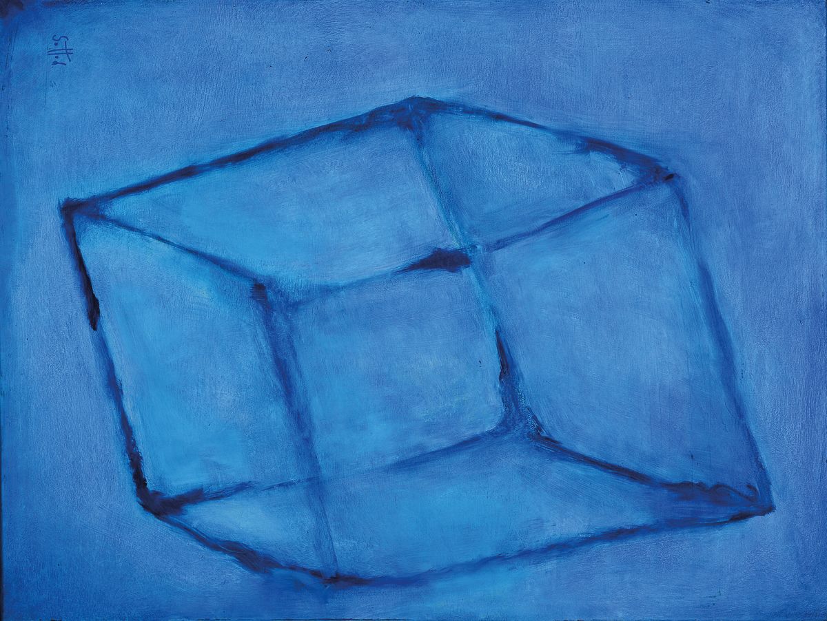 Lucien Sotto, zeitgenössischer Belgischer Künstler, Öl/Lwd, abstrakte Komposition, links unten sign., ca. 73,5x55,5 cm, Leisten