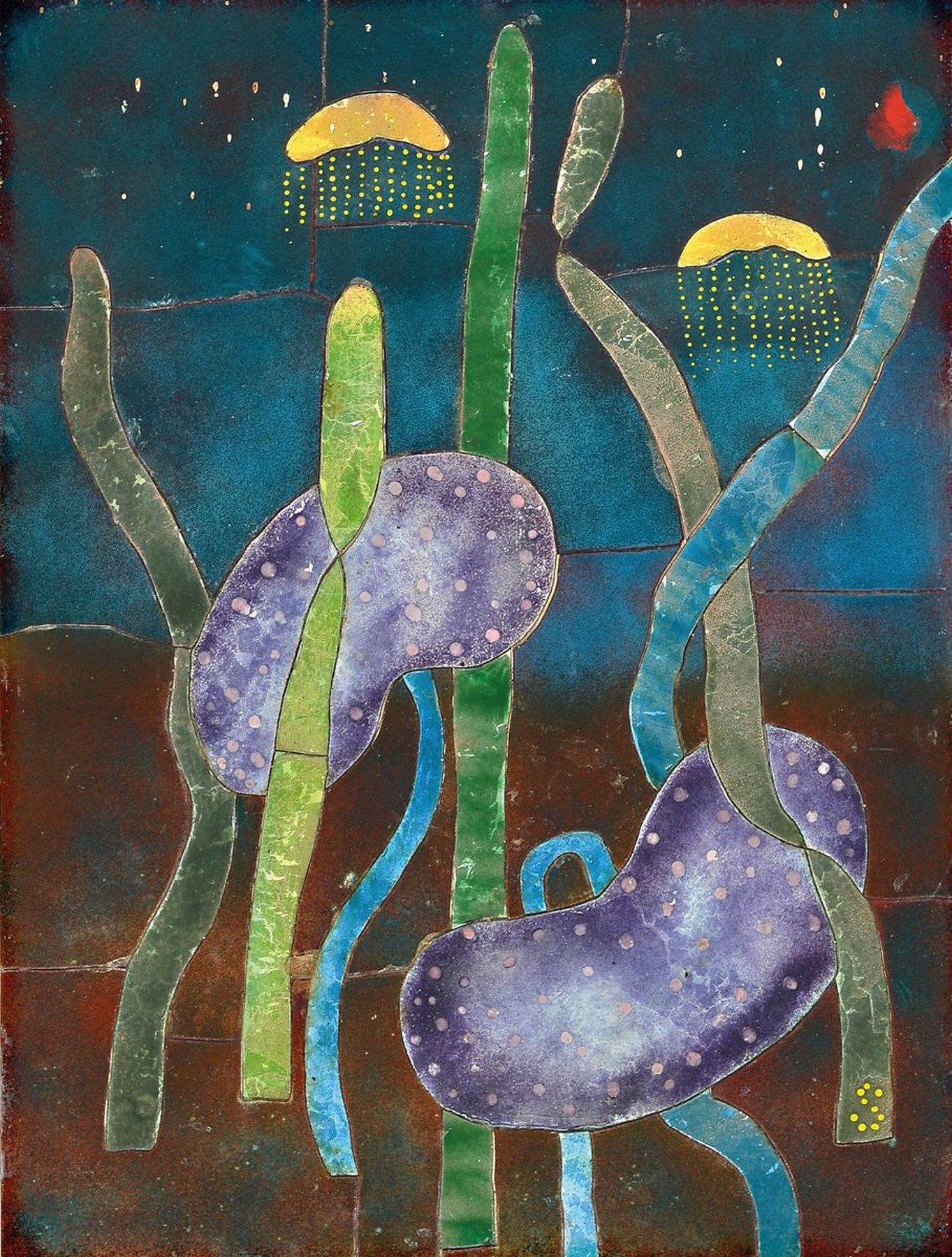 Hermann Schütte, 1893-1974, "Unter Wasser", verso dat.72, ca. 63,5x52,5 cm