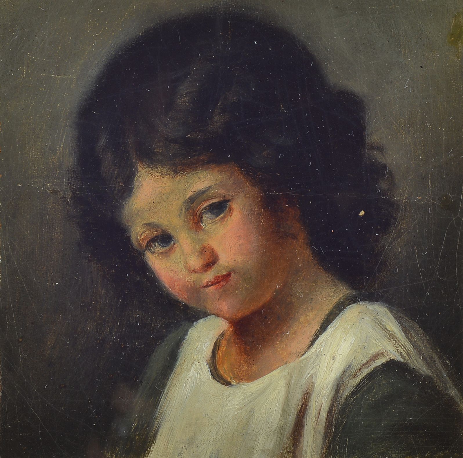 Zuschreibung: Ludwig von Zumbusch, 1861-1927 München, Porträt eines Mädchens, Öl/Lwd, laut umseitiger Notiz Ausschnitt aus einem Gemälde, das am ...