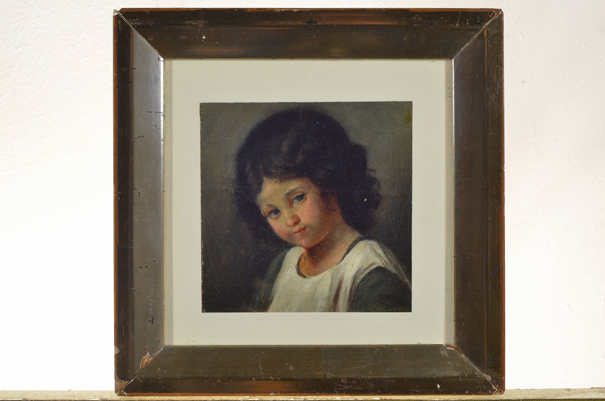 Detail k: Zuschreibung: Ludwig von Zumbusch, 1861-1927 München, Porträt eines Mädchens, Öl/Lwd, laut umseitiger Notiz Ausschnitt aus einem Gemälde, das am ...