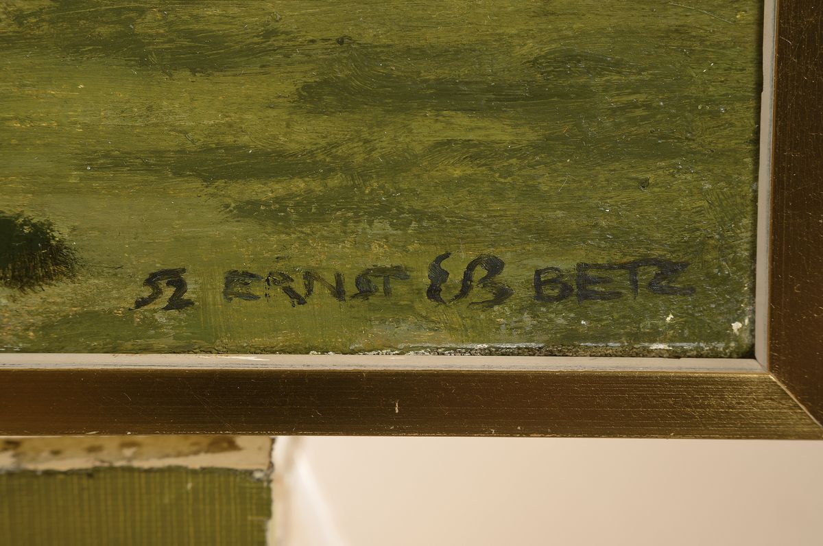Detail a: Ernst Betz, 1898 Weilheim-1989 München, Studium an der Akademie München, Meisterschüler von Hermann Groeber und Angelo Jank, hier: ...
