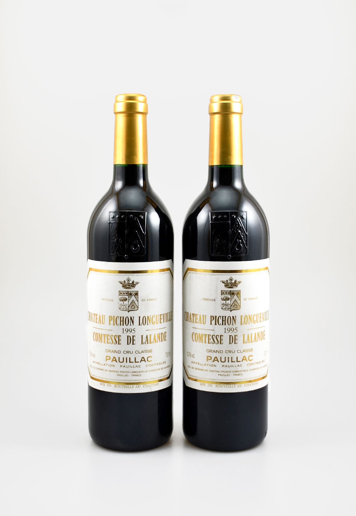 2 Flaschen 1995 Chateau Pichon Longueville Comtesse de Lalande, Pauillac, Grand Cru Classe, je ca. 75 cl, 13 % Vol., Füllstände: je ca. high fill, ...