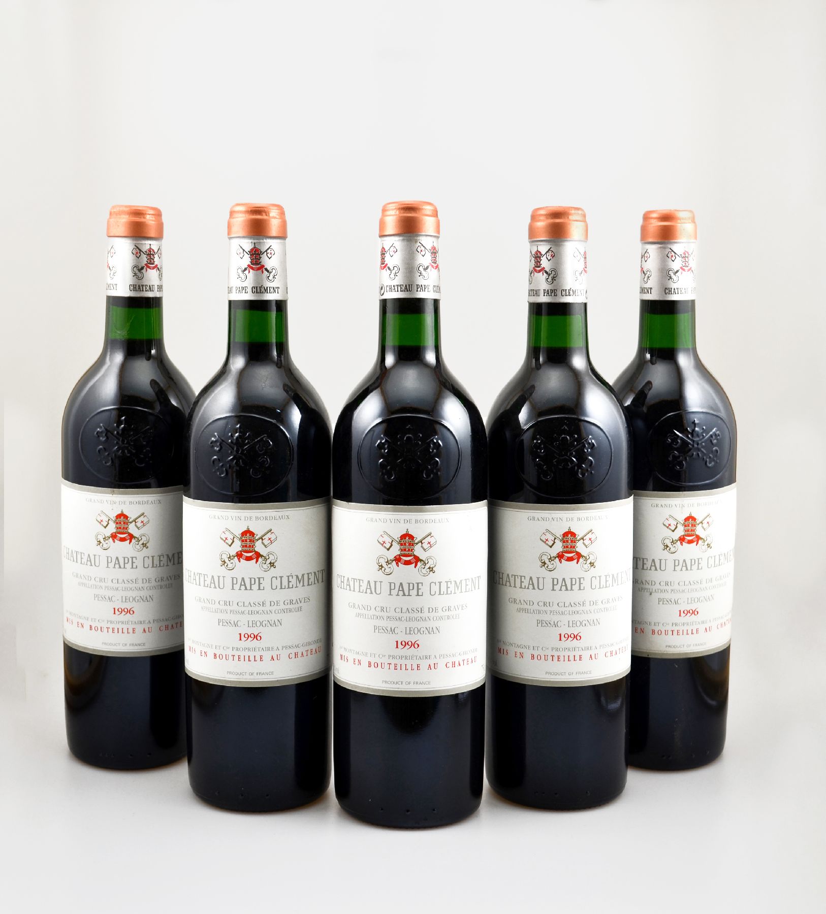 Detail b: 5 Flaschen 1996 Chateau Pape Clement, Pessac-Leognan, Grand Cru Classe de Graves, je ca. 75 cl, 13 % Vol., Füllstände: je into neck , gute ...
