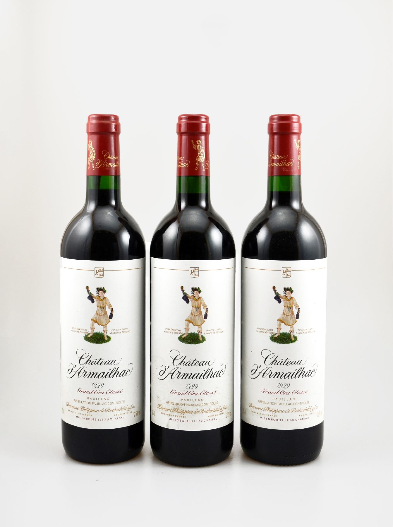 6 Flaschen 1999 Chateau d'Armailhac, Pauillac, Grand Cru Classe, je ca. 75 cl, 12,5 % Vol., Füllstände: je ca. into neck, gute ...
