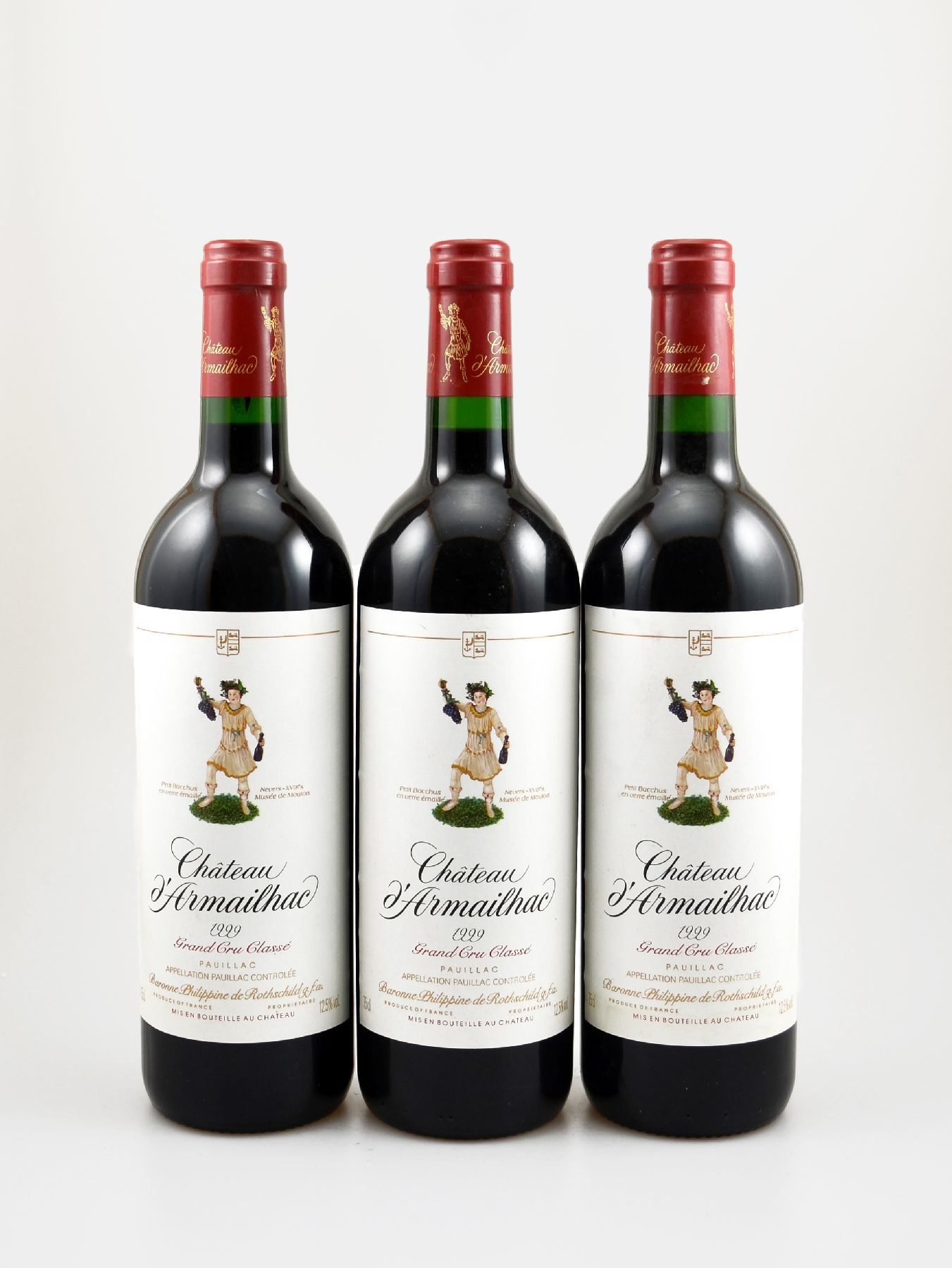 Detail a: 6 Flaschen 1999 Chateau d'Armailhac, Pauillac, Grand Cru Classe, je ca. 75 cl, 12,5 % Vol., Füllstände: je ca. into neck, gute ...