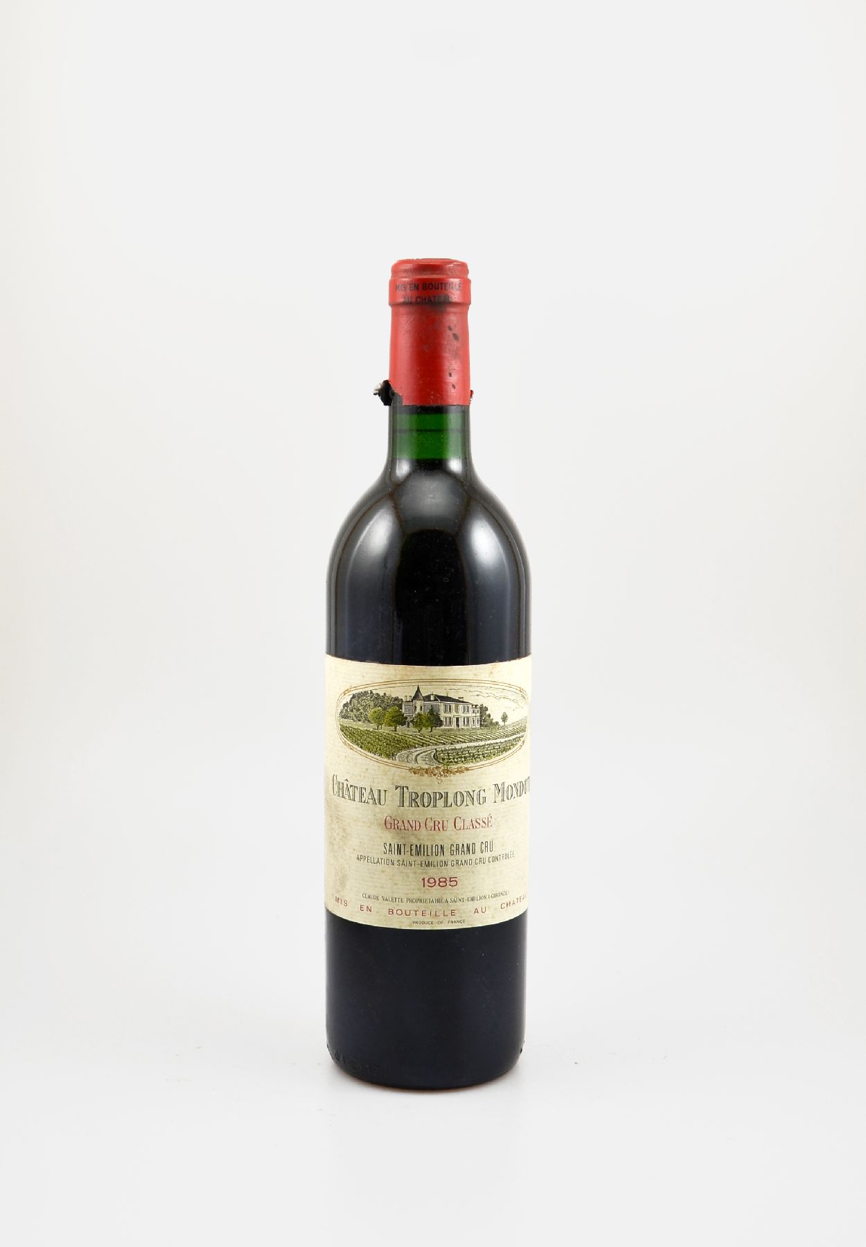 1 Flasche 1985 Chateau Troplong Mondot, Saint-Emilion Grand Cru, Grand Cru Classe, ca. 75 cl, Füllstand: ca. into neck, Kapsel l. besch., Etikett l. ...