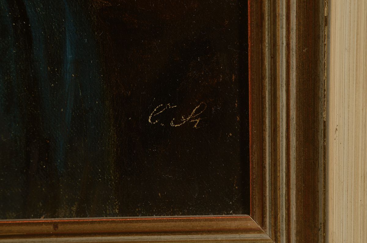 Detail a: Monogrammist C.S., um 1900, Porträt eines bärtigen Mannes, Öl/Malkarton, ca. 36x34cm, R. ca. 46x44cm