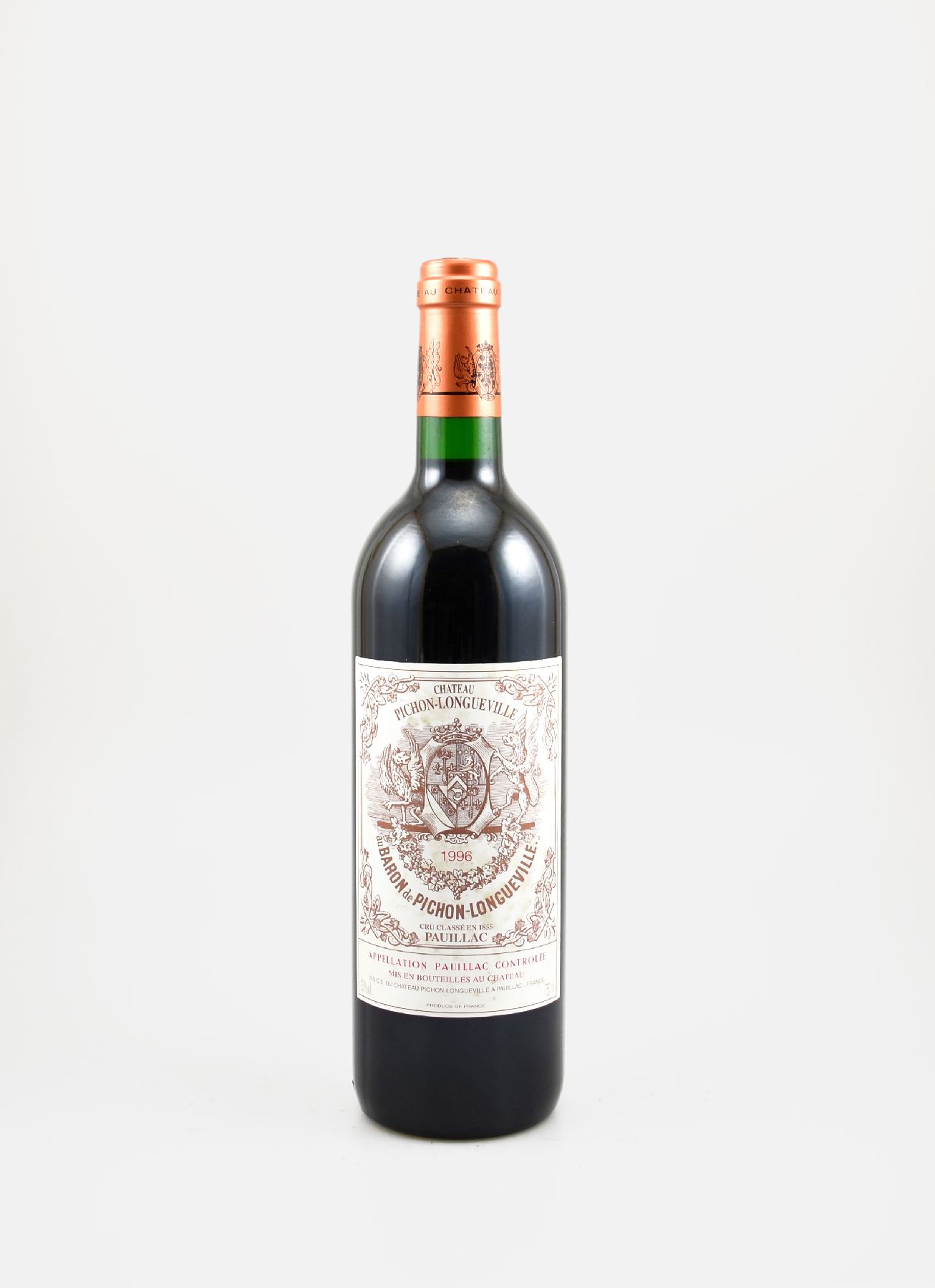 1 Flasche 1996 Chateau Pichon-Longueville Baron de Pichon-Longueville, Pauillac, Grand Cru Classe, ca. 75 cl, 13 % Vol., Füllstand: ca. into neck, ...