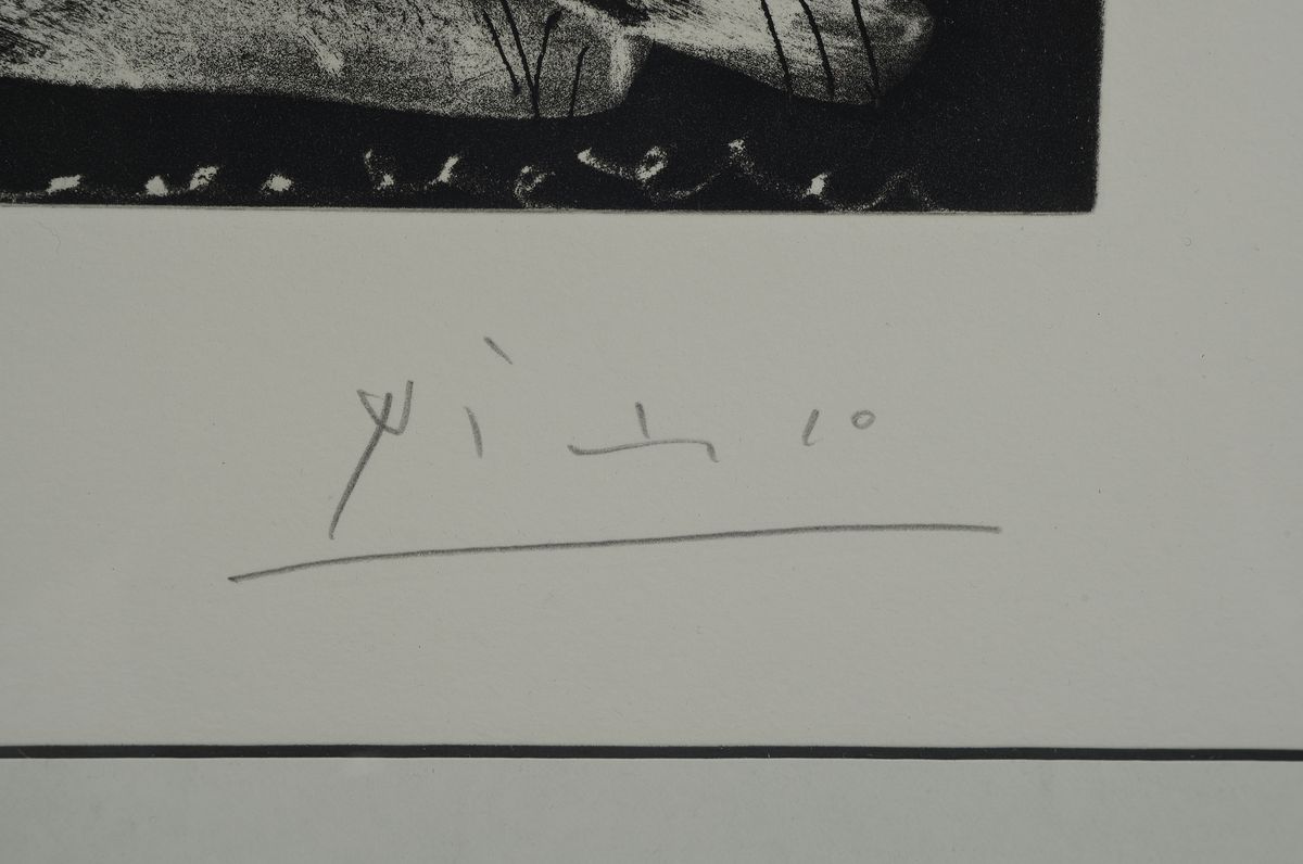 Detail a: Pablo Picasso, Málaga 1881 - 1973 Mougins, Aquatinta- und Kaltnadelradierung auf BFK Rives Papier mit Wasserzeichen, Radierung aus der Suite 347, ...