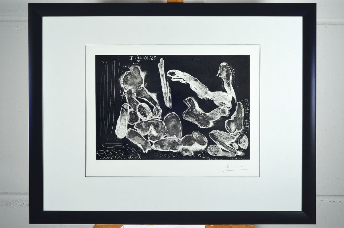 Detail k: Pablo Picasso, Málaga 1881 - 1973 Mougins, Aquatinta- und Kaltnadelradierung auf BFK Rives Papier mit Wasserzeichen, Radierung aus der Suite 347, ...