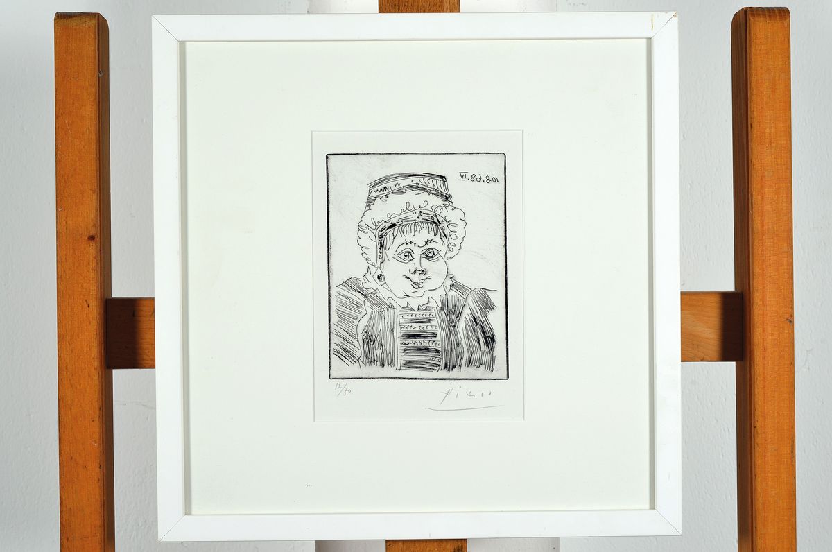 Detail k: Pablo Picasso 1881- 1973, Radierung aus der Suite 347, handsigniert, num. 12/50, Auflage 50+17 Aps, Plattengröße 14 x 11 cm, Rahmengr. 32.5 x 32.5 ...
