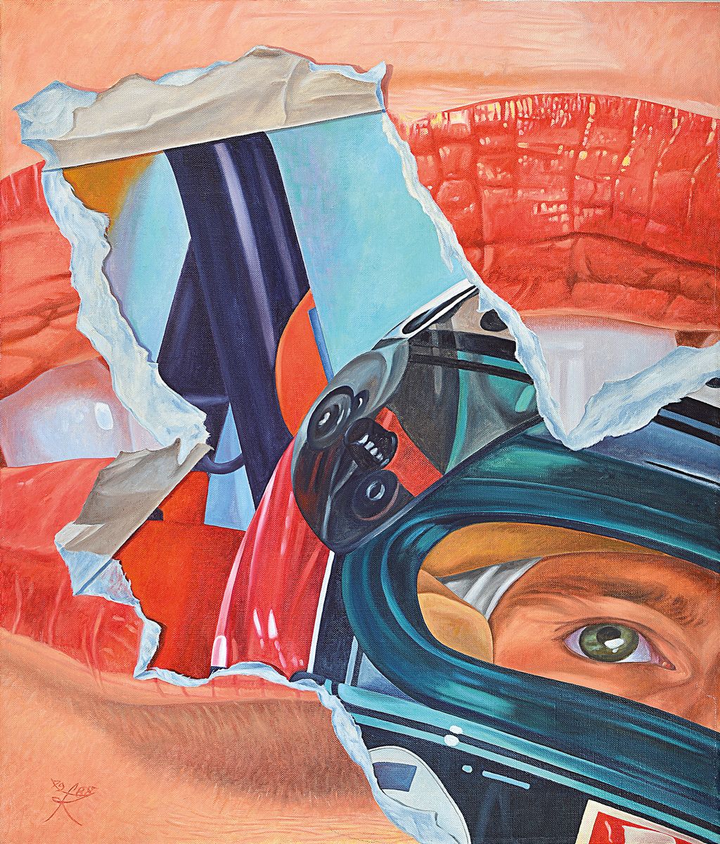 Fritz Köthe, 1916- Berlin 2005, "Gerhard Berger", Öl/Lwd., u. li. monogrammiert und dat. 1988, verso betitelt und nochmals handsigniert , ...