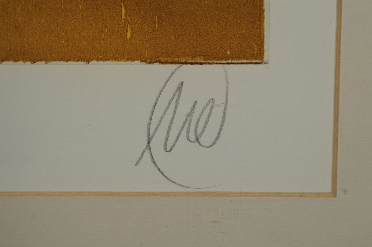 Detail a: Markus Lüpertz, geb. 1941, Zeitreise, Radierung und Holzschnitt, auf dickem Velin, (Canson Gravure mit Wasserzeichen), 2008, Überlagerung zweier ...