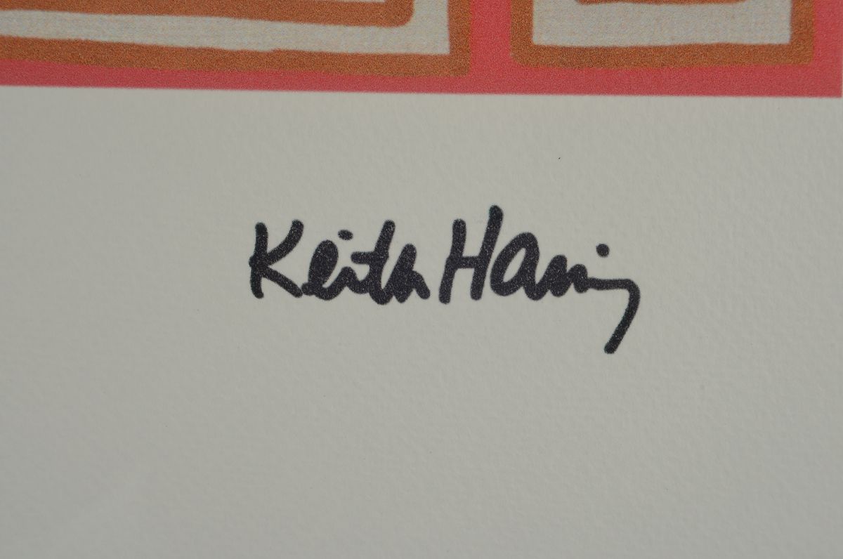 Detail a: Keith Haring, 1929-1995, Farblithographie auf Velin, num. 15/150, mit Keith Haring Estate- Stempel, li. u. drucksigniert und datiert 1989, Blattgr. ...