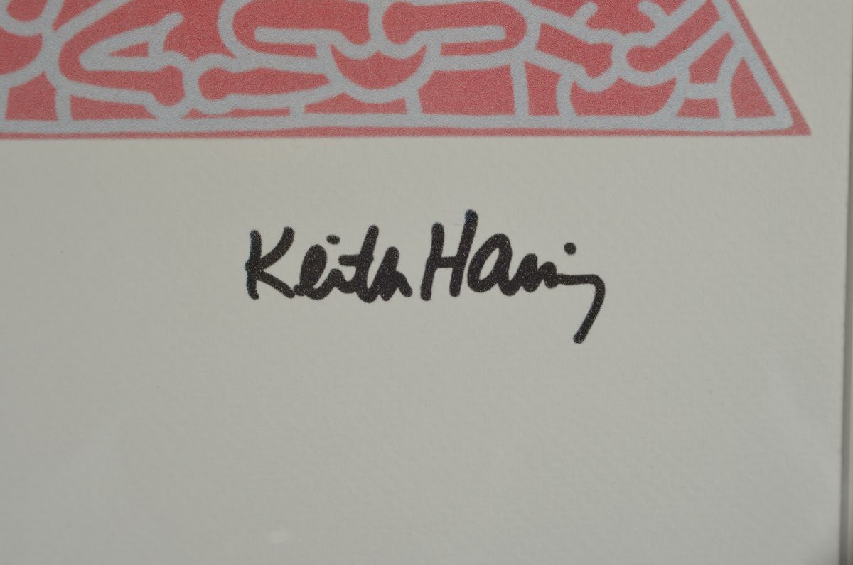 Detail a: Keith Haring, 1958 - 1990, Lithographie auf dickem Velin, drucksigniert, num. 56/150, mit Keith Haring Estate Stempel, Blattgr. 70 x 50 cm, unter ...