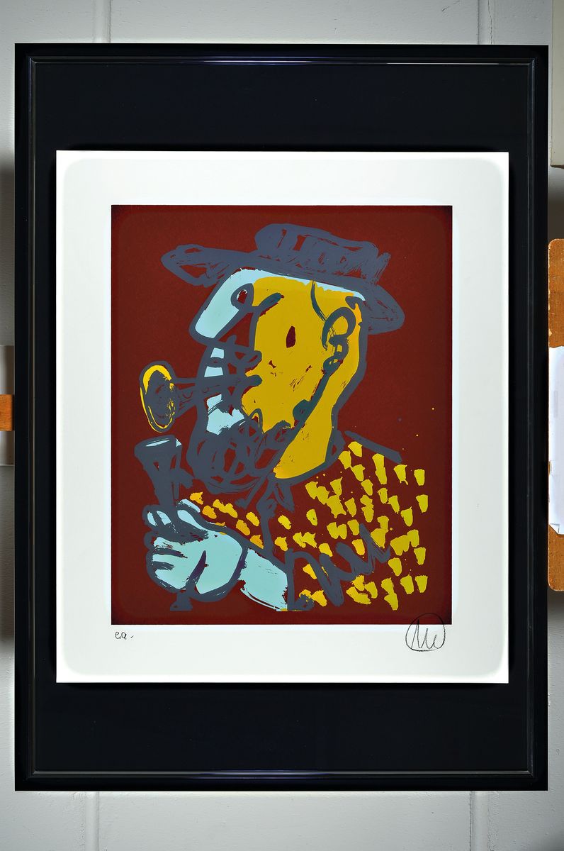 Detail k: Markus Lüpertz, geb. 1941, Siebdruck, im Handabzug auf Bütten, handsigniert, num. e.a. aus einer Auflage von nur 40 Exemplaren, Blattgr. 75 x 64 ...