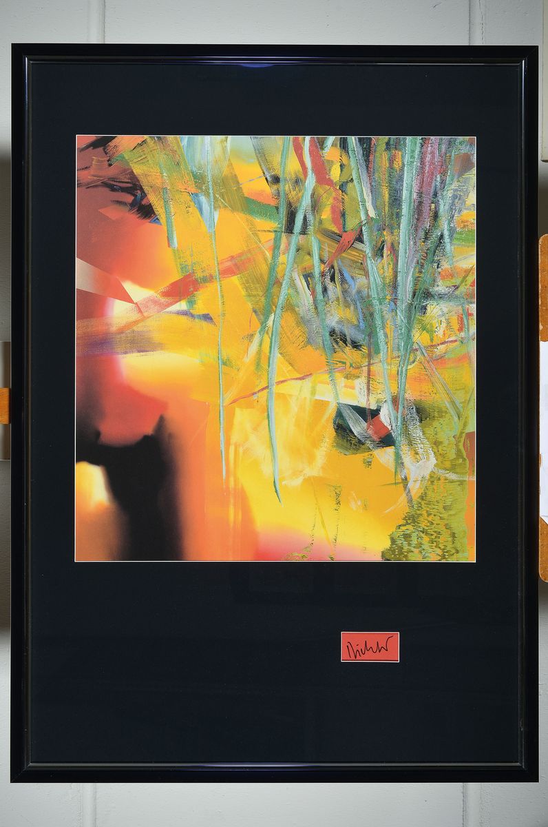 Detail k: Gerhard Richter, geb. 1932, Farboffset auf Papier, handsigniert, "Panorama", aus 2012, nur wenige handsignierteBlätter, Hrsg. Centre ...