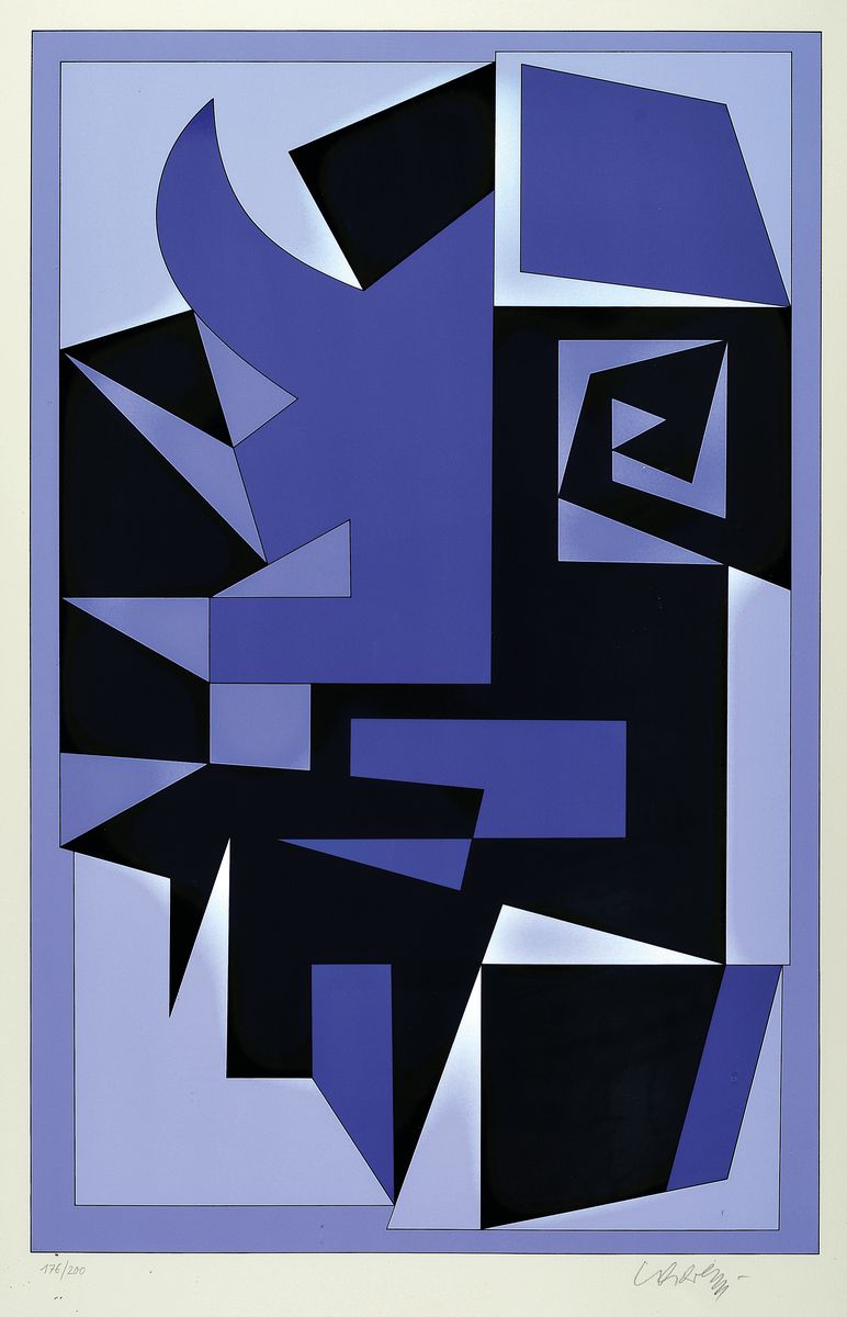 Viktor Vasarely, 1908-1997, Farbserigraphie, handsigniert, num. 176/200, ca. 62x40cm, u.Gl., R.