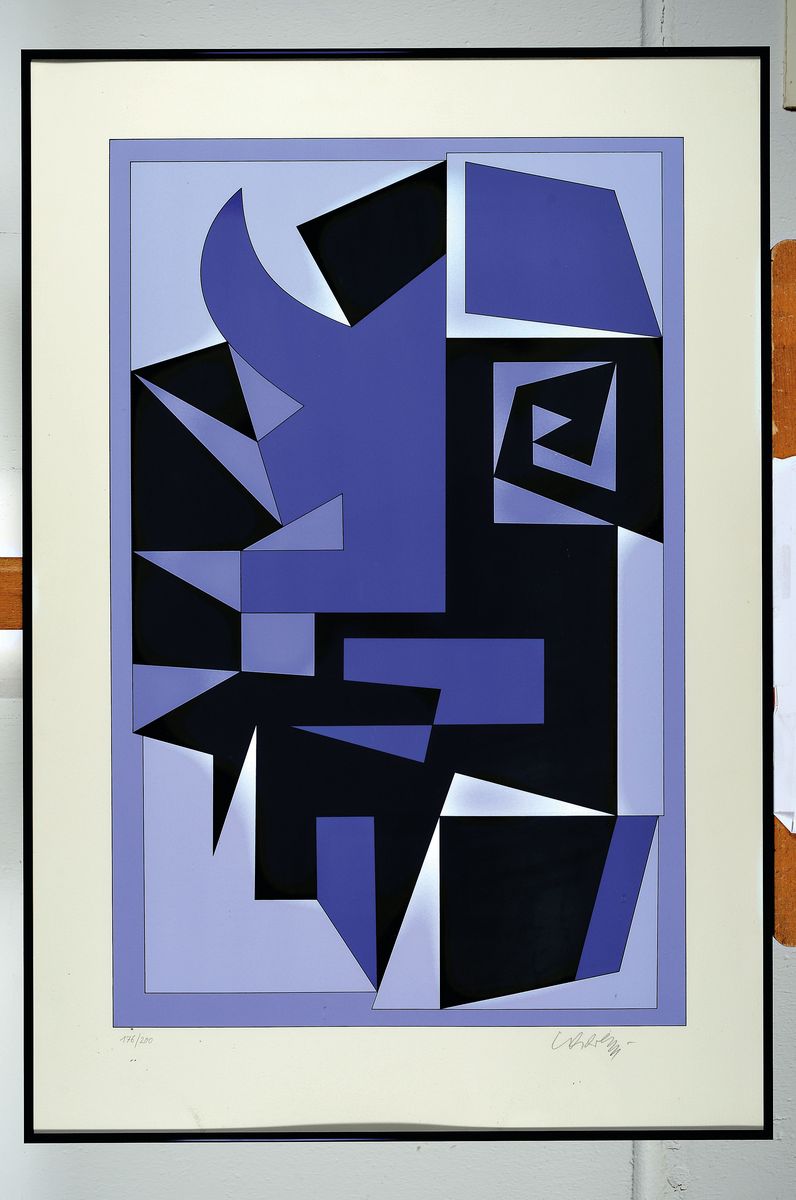 Detail k: Viktor Vasarely, 1908-1997, Farbserigraphie, handsigniert, num. 176/200, ca. 62x40cm, u.Gl., R.